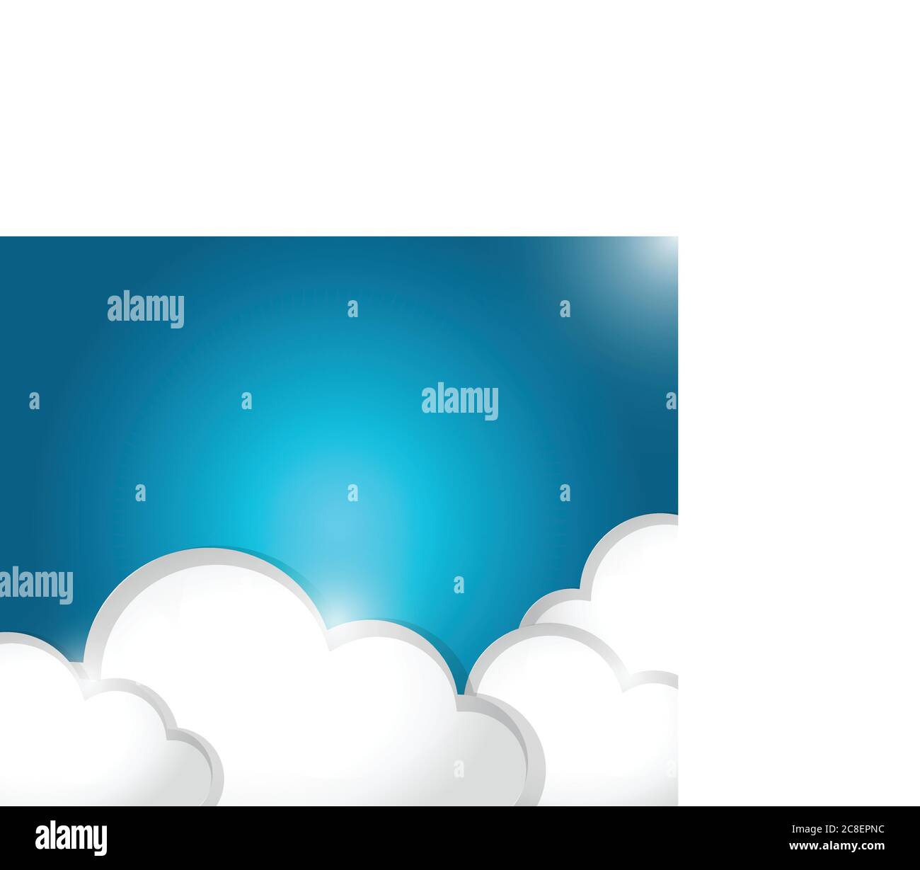 Set of white clouds illustration design over a blue background Stock ...