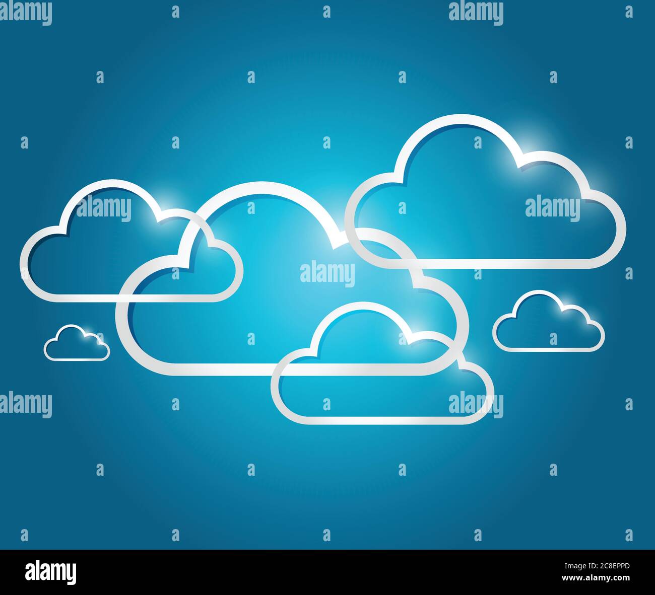 Border clouds illustration design over a blue background Stock Vector