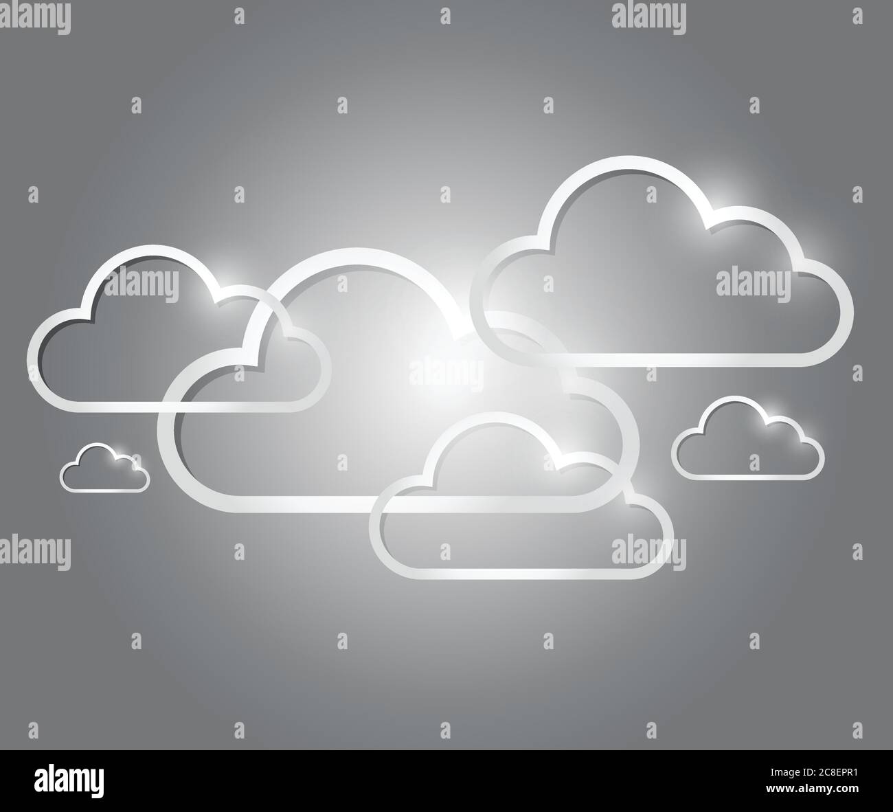 Border clouds illustration design over a grey background Stock Vector