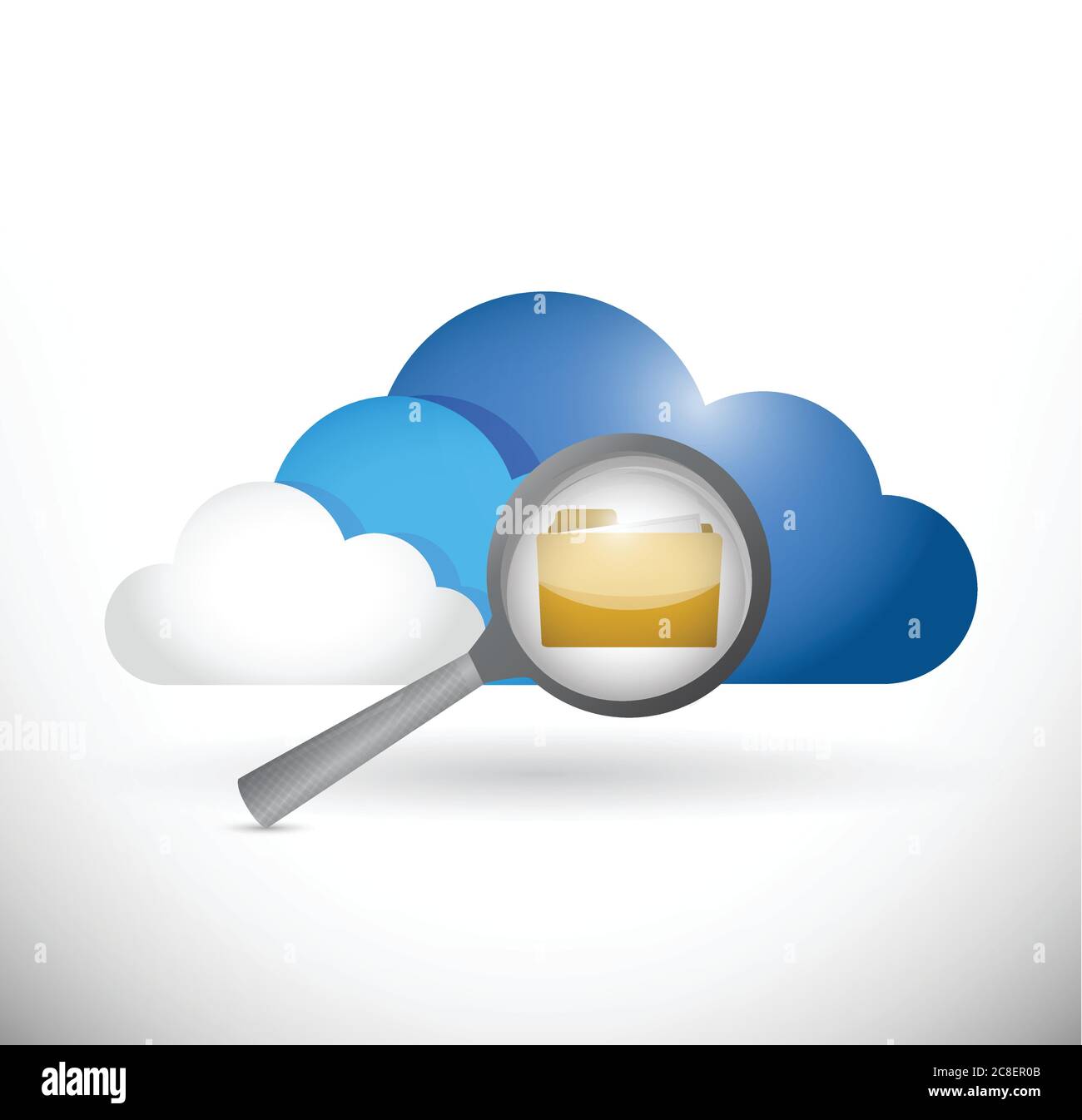 Cloud computing folder information review illustration design over a white background Stock Vector