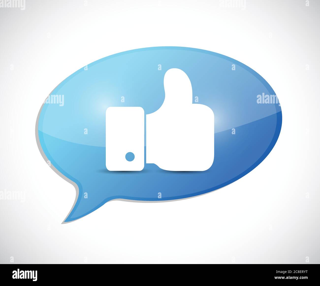 Like thumbs up illustration message over a white background Stock ...