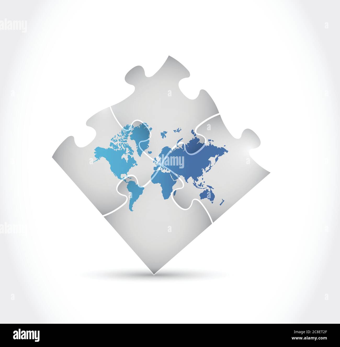 World map puzzle illustration design over a white background Stock Vector
