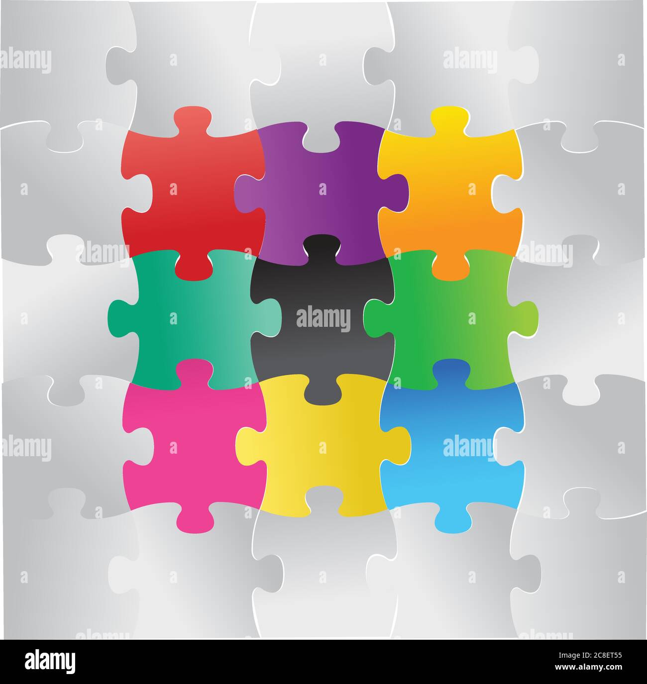 Color puzzle illustration design over a white background Stock Vector ...
