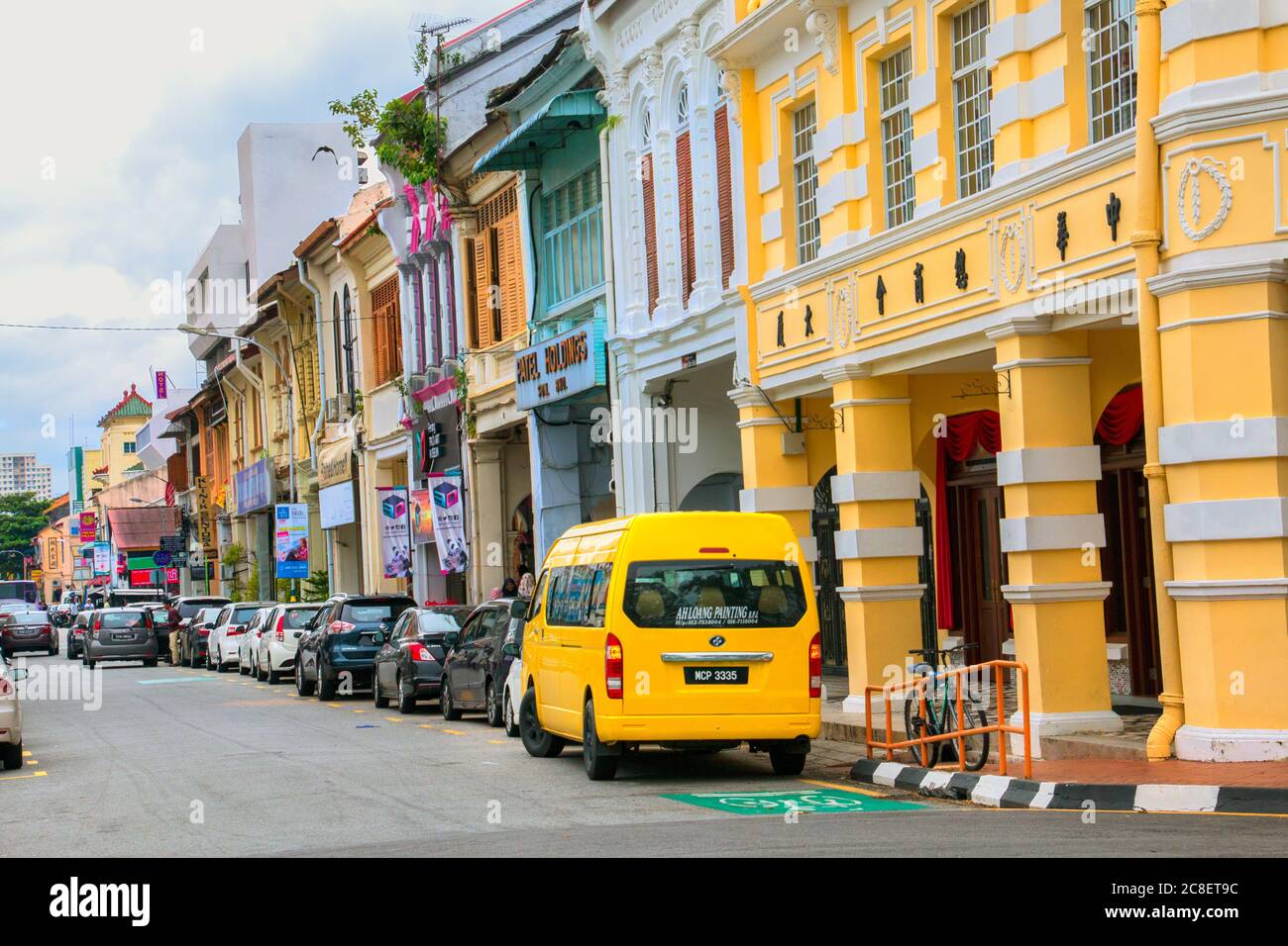 shops in the market at little india street,george town,penang,malaysia,asia,china town,penang streets and monuments Stock Photo