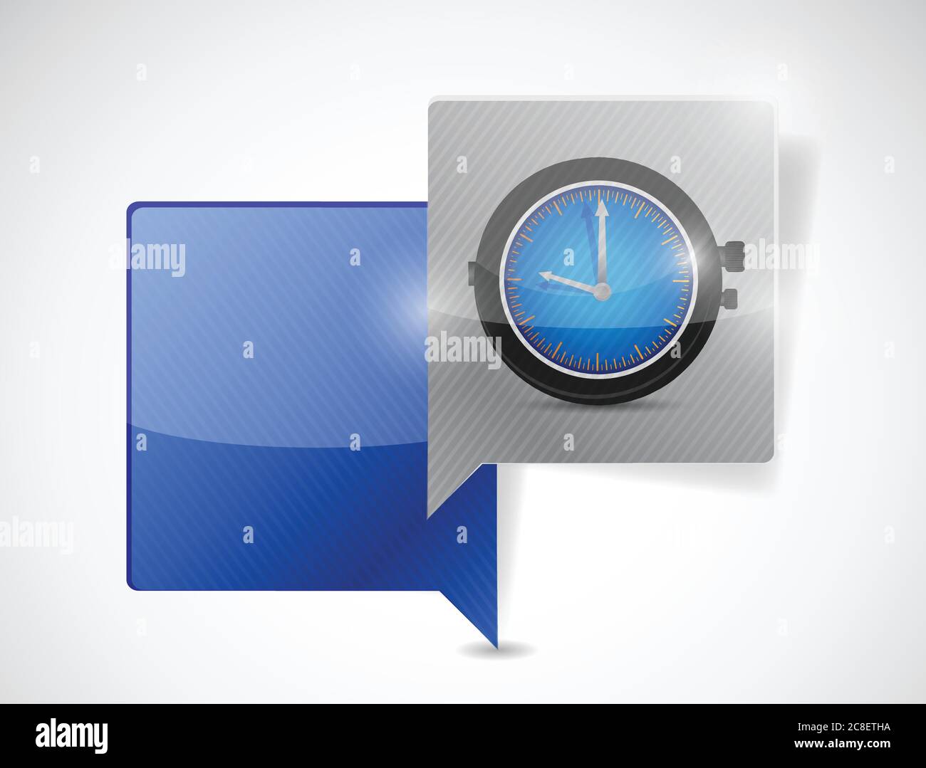 Watch message bubble communication illustration design over a white ...