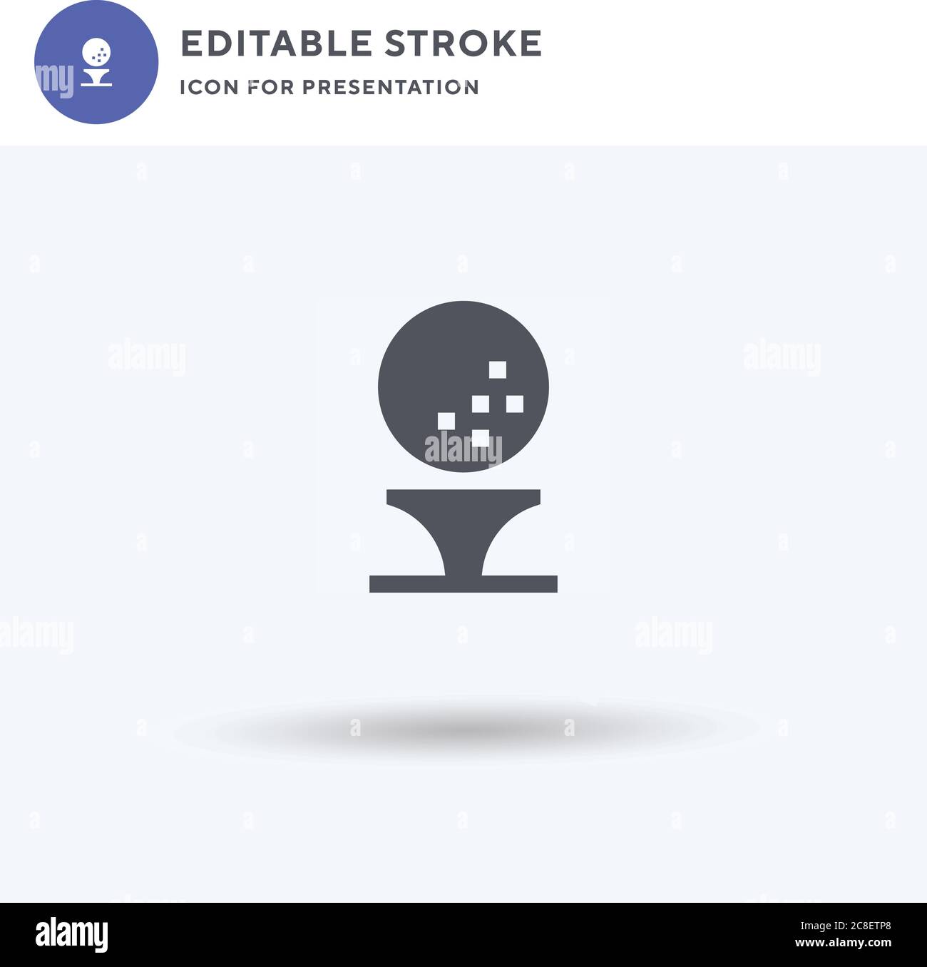 Golf icon vector, filled flat sign, solid pictogram isolated on white, logo illustration. Golf icon for presentation. Stock Vector