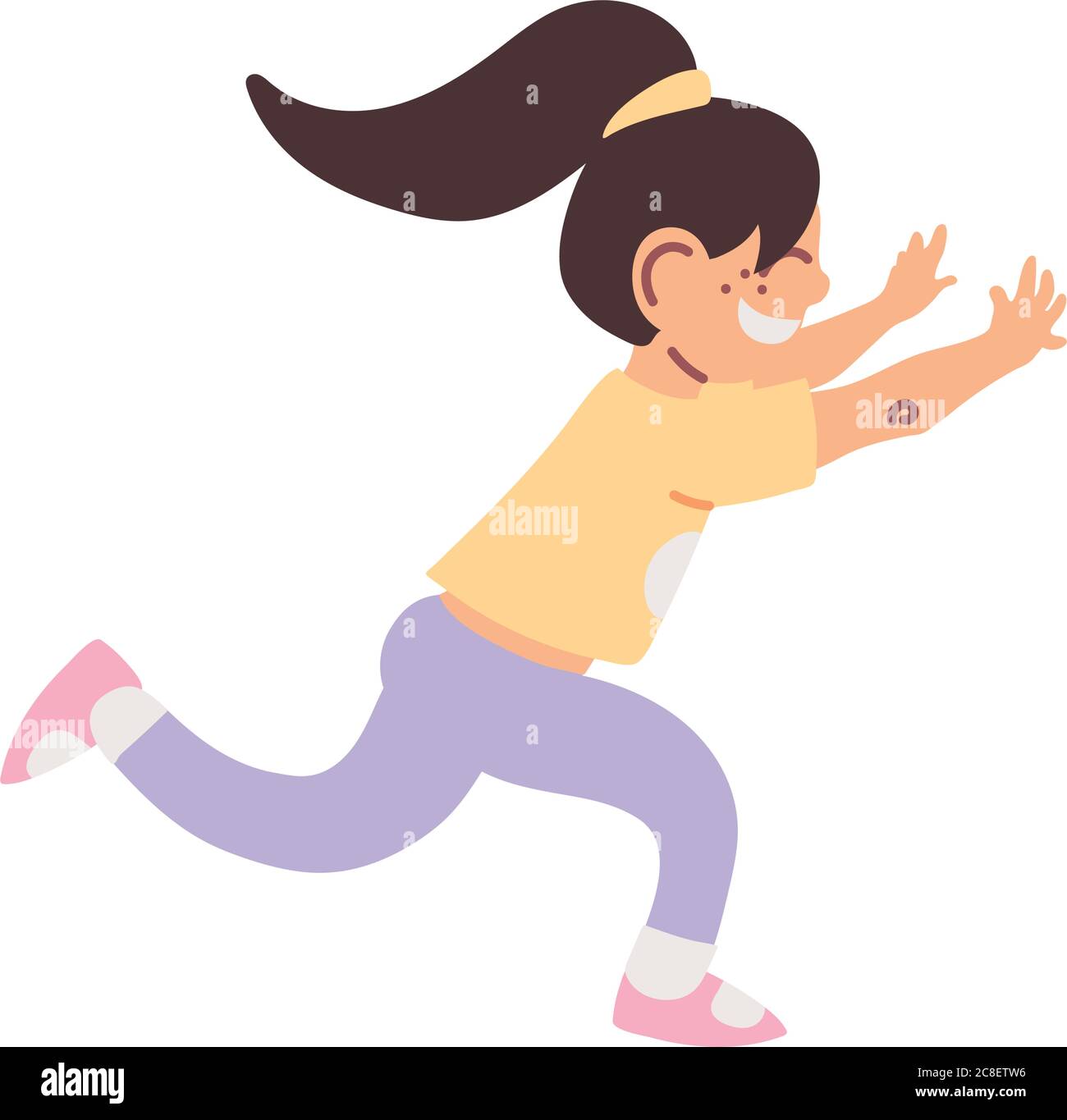 little girl smiling running cartoon vector illustration design Stock ...