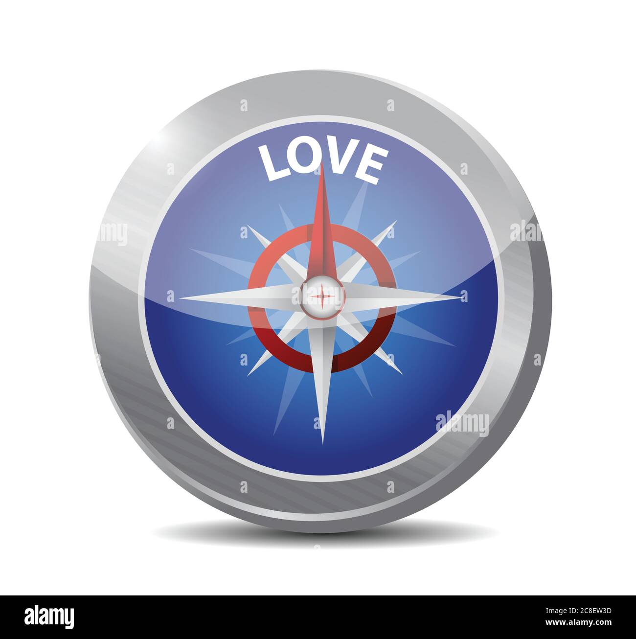 Compass love destination illustration design over a white background ...