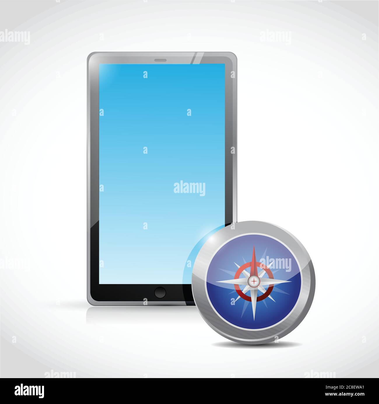 Tablet and concept illustration design over a white background Stock ...