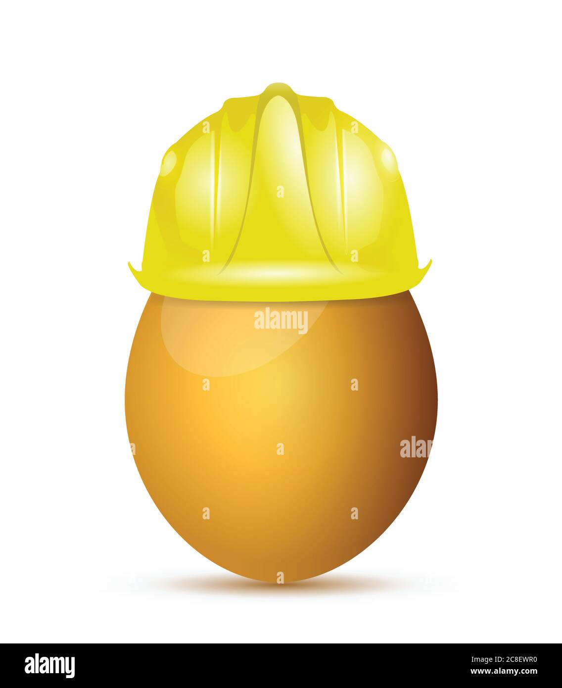 Construction helment over an egg. illustration design over a white background Stock Vector