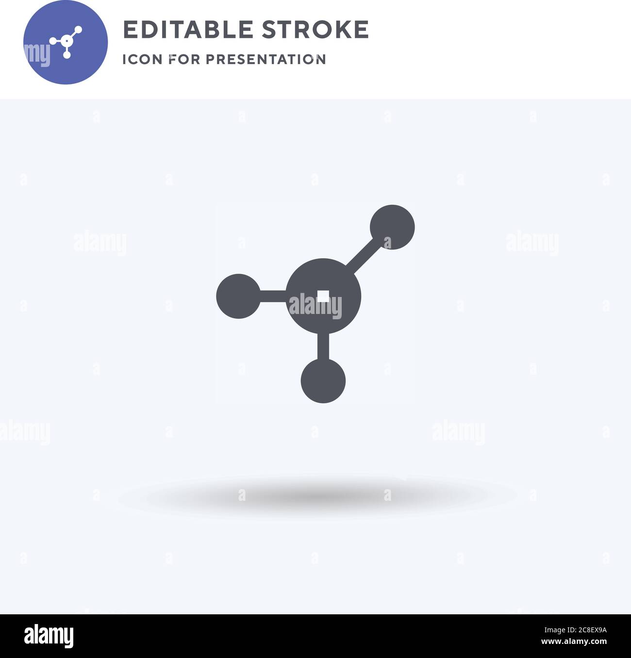 Molecule icon vector, filled flat sign, solid pictogram isolated on ...
