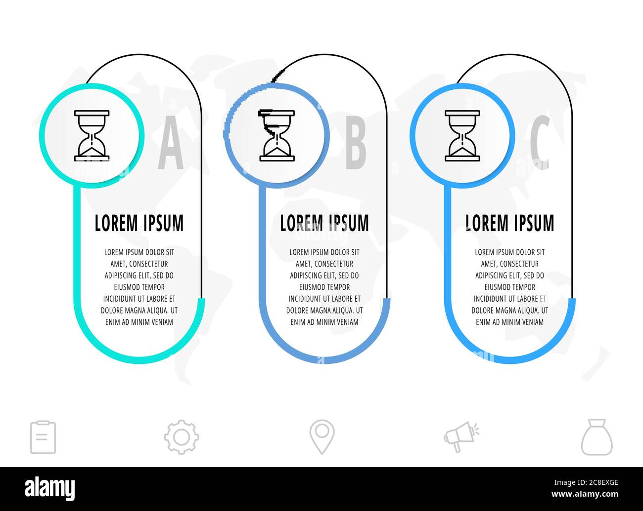 Infographics circular with 3 steps, parts, icons. Flat vector template ...