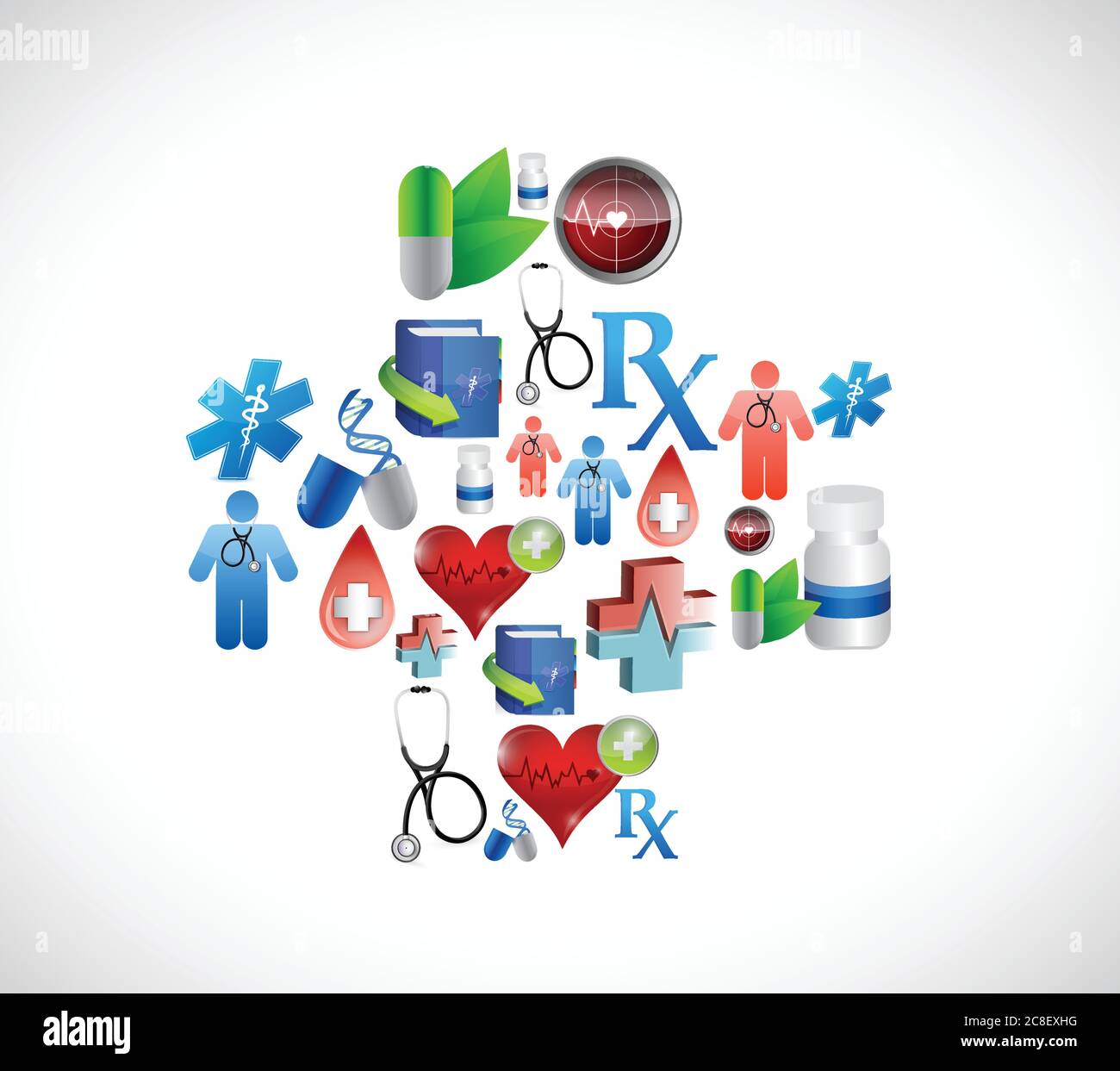 Medical cross icons concept illustration design over white Stock Vector ...