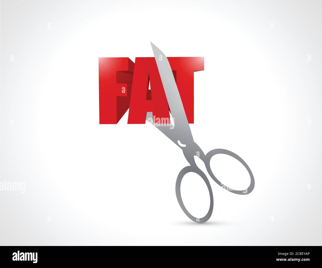 Cutting a fat illustration design over a white background Stock Vector