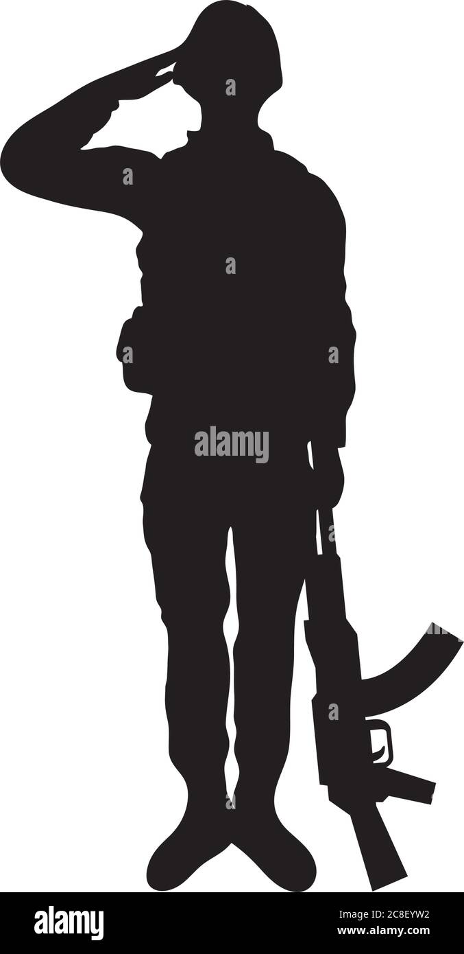 Army Soldier Silhouette Black and White Stock Photos & Images - Alamy