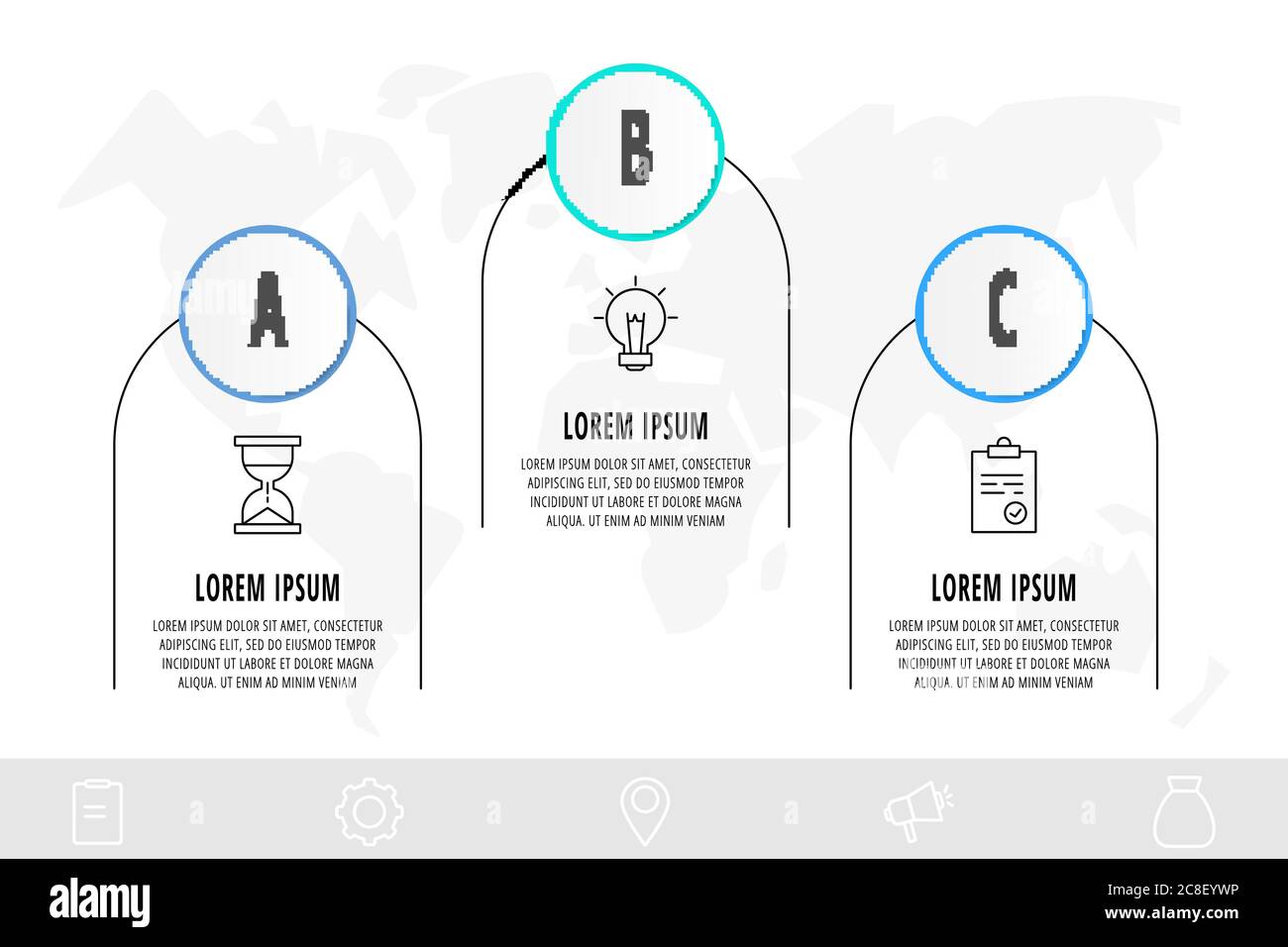 Infographics circular with 3 steps, parts, icons. Flat vector template ...
