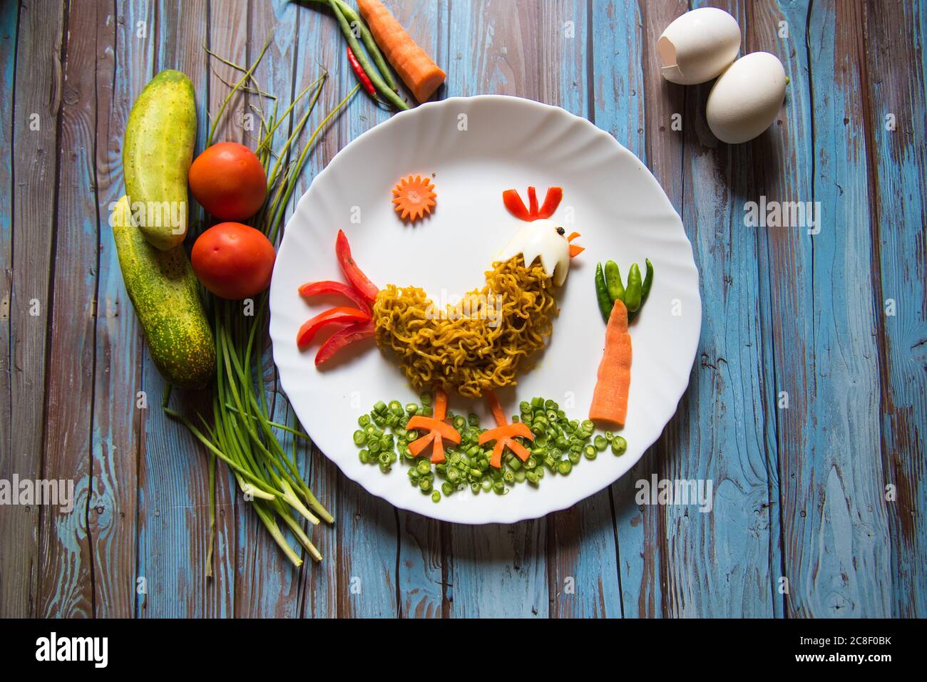 Food art and condiments on a background Stock Photo