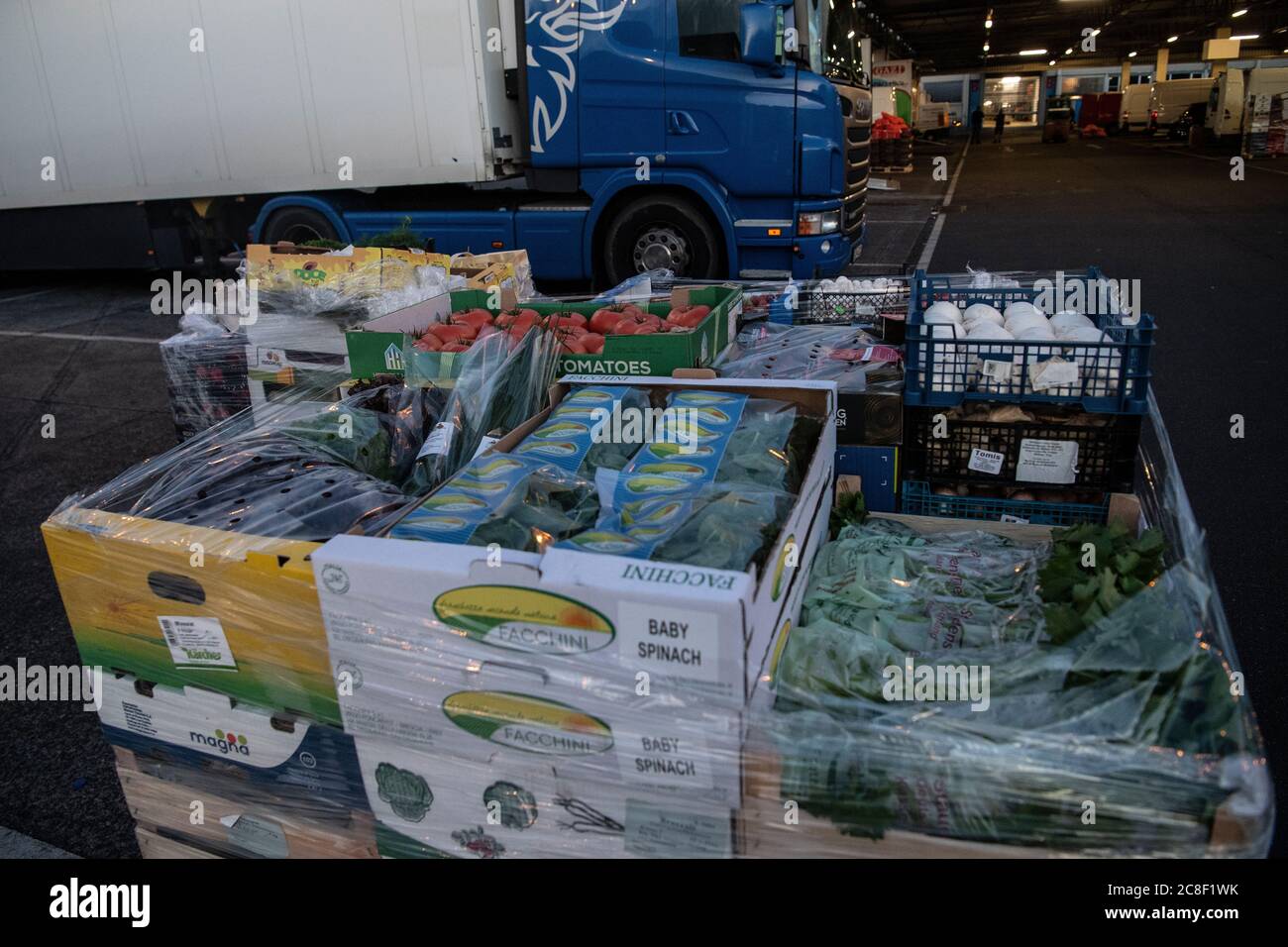 Berlin, Germany. 24th July, 2020. Fruit and vegetables are in front of
