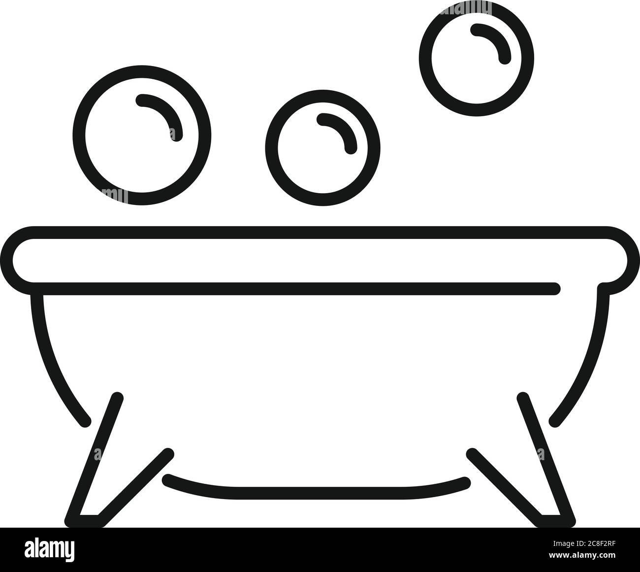 Spa bathtub icon. Outline spa bathtub vector icon for web design