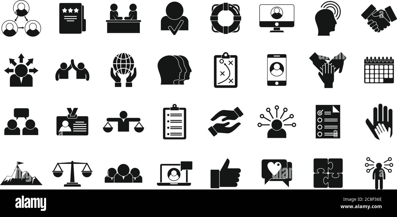 Responsibility icons set. Simple set of responsibility vector icons for web design on white background Stock Vector