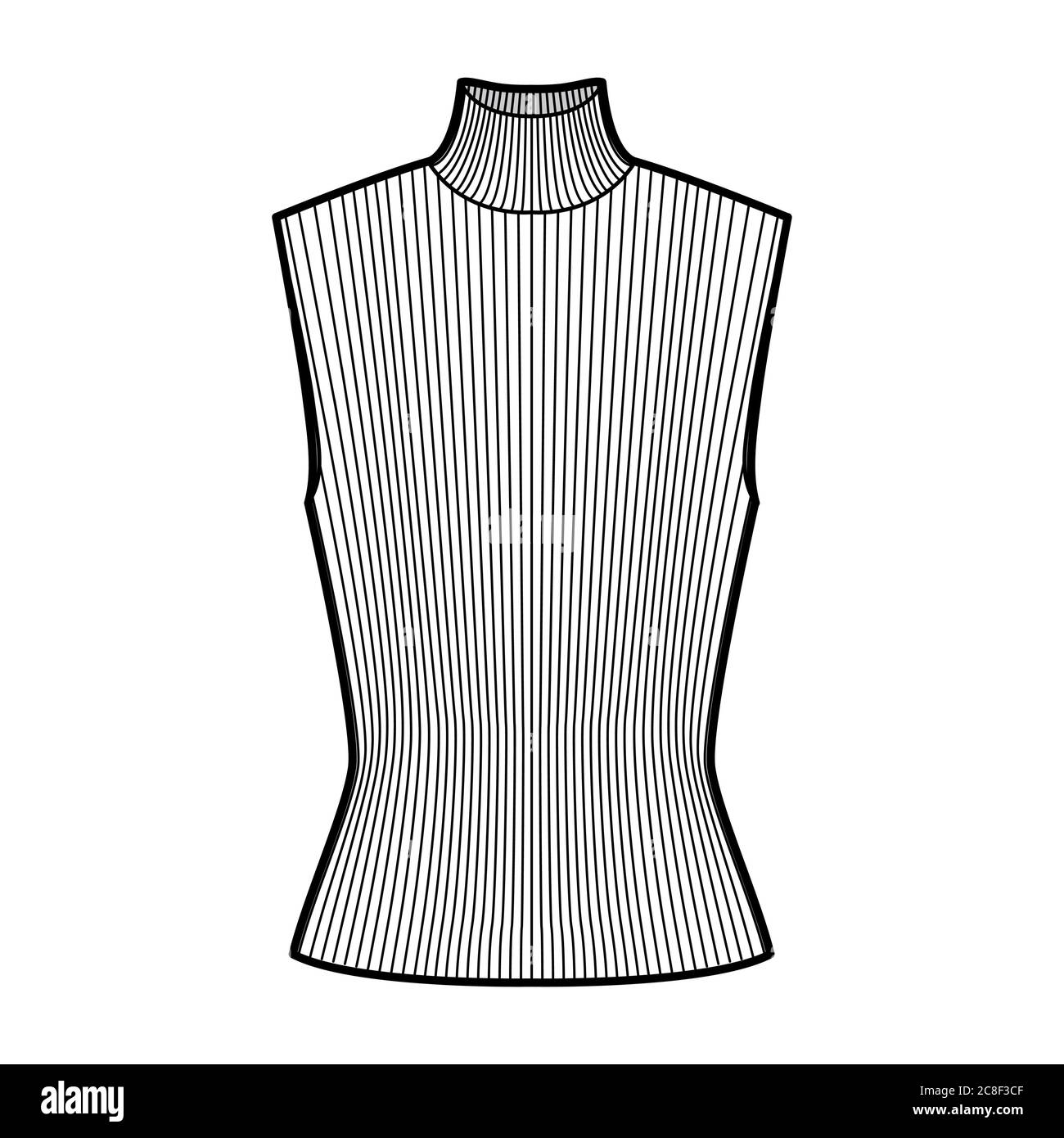 Turtleneck Long Sleeve Crop Top, High Neck Long Sleeve Crop Top, Winter  Long Sleeve Crop Top and Sweater Sets Fashion Illustration, Vector, CAD,  Technical Drawing, Flat Drawing, Template, Mockup. Stock Vector |