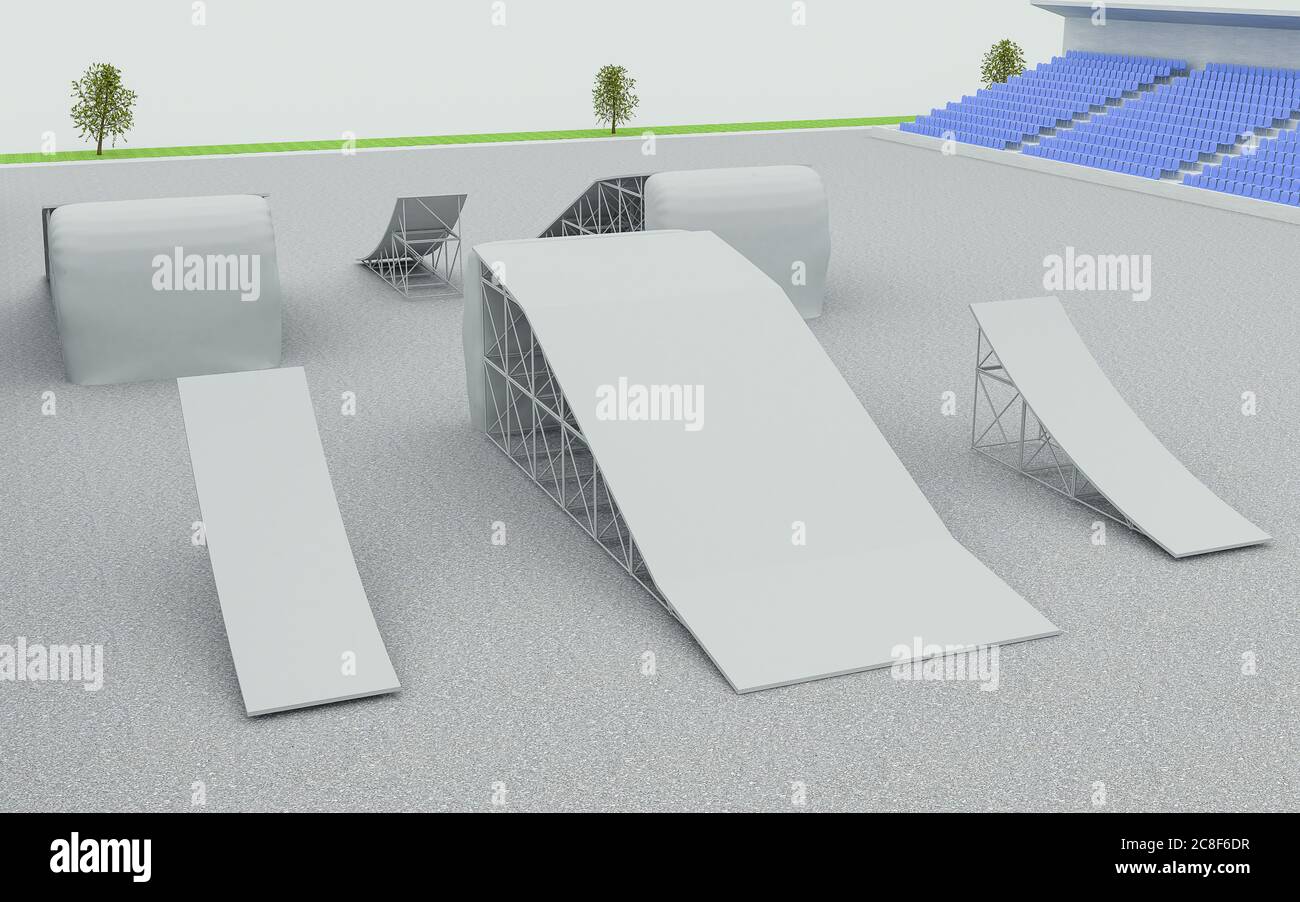 3d illustration of a Moto Ramp Stock Photo - Alamy