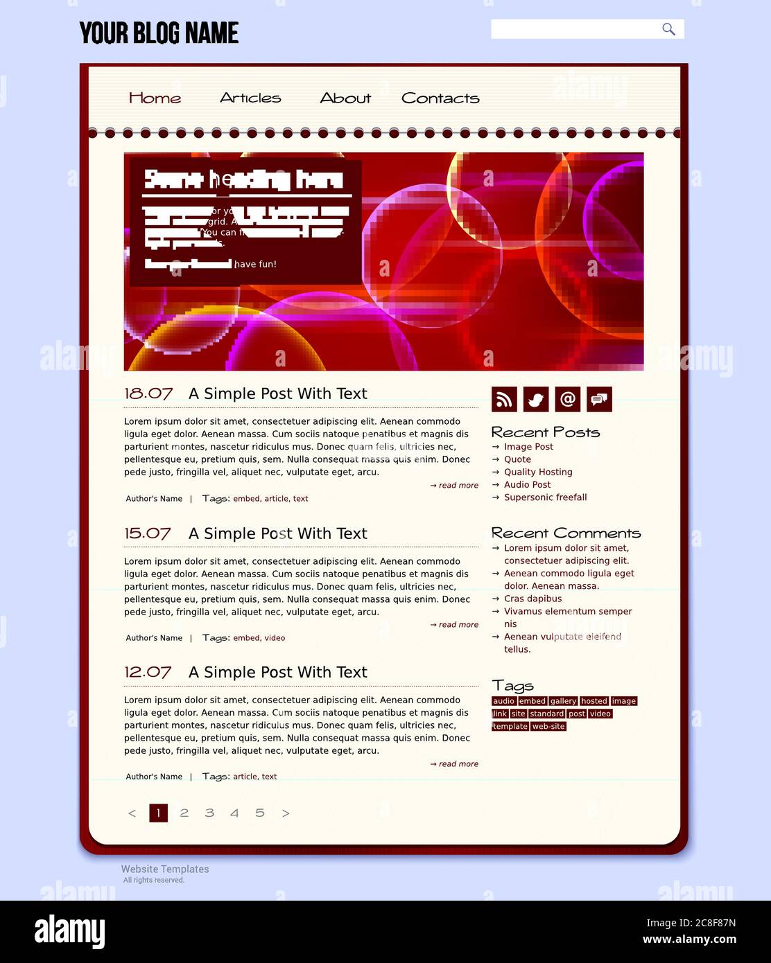 Vector template modern web page for blogger. Landing page in notebook ...