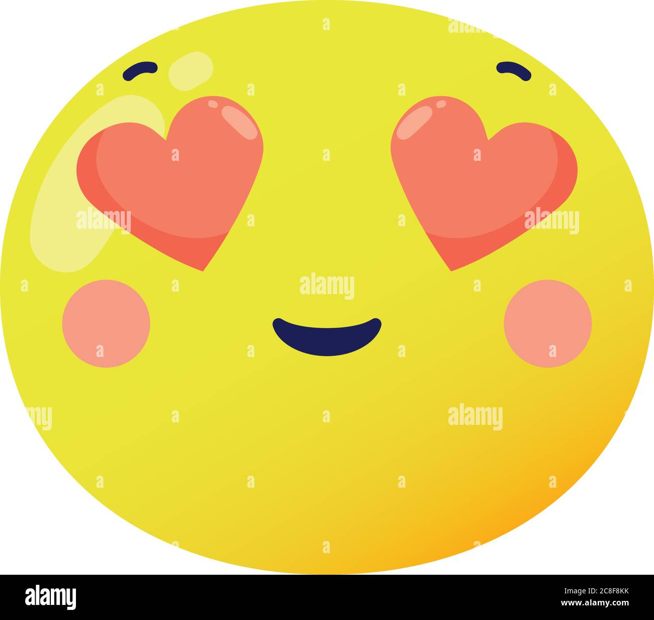Valentine Heart Eyes Emoji Classic Round Sticker