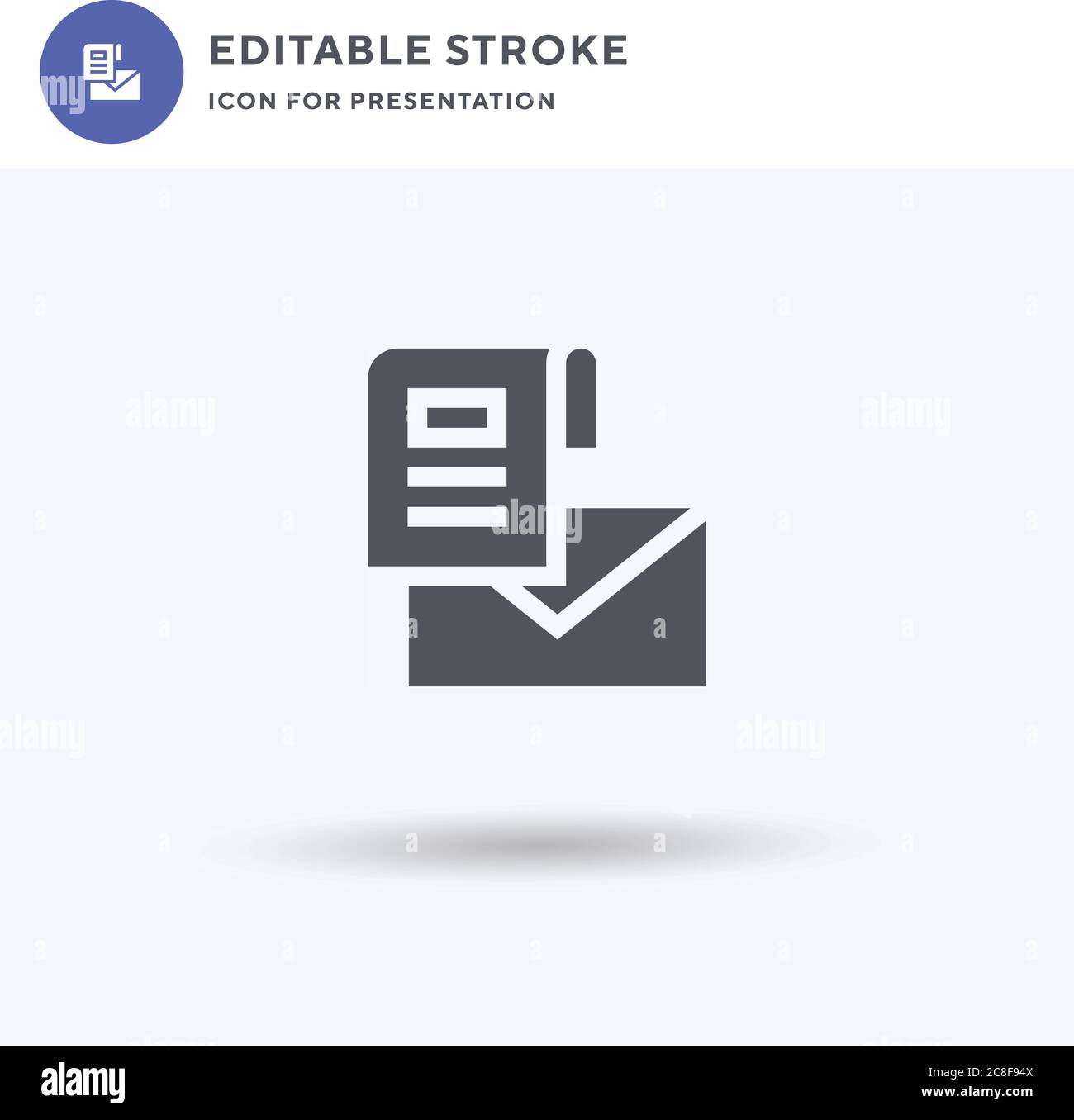 Newsletter icon vector, filled flat sign, solid pictogram isolated on ...