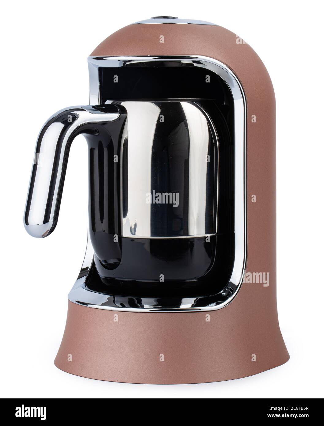 Electric kettle on a stand isolated on white Stock Photo Alamy