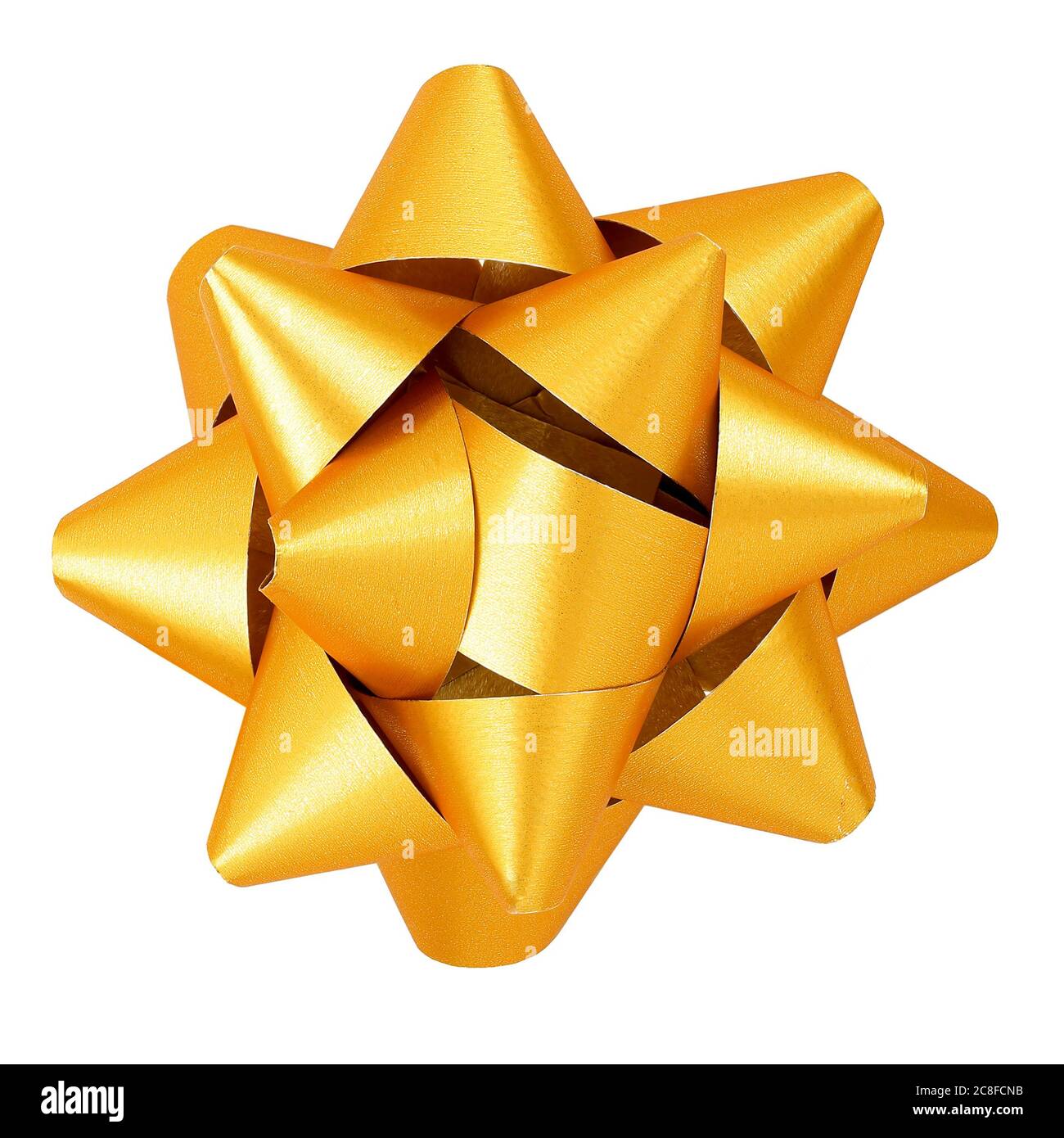 golden ribbon bow isolated on white background Stock Photo - Alamy