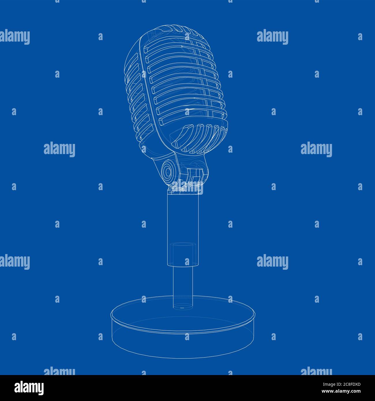 Outline vintage microphone Stock Photo - Alamy