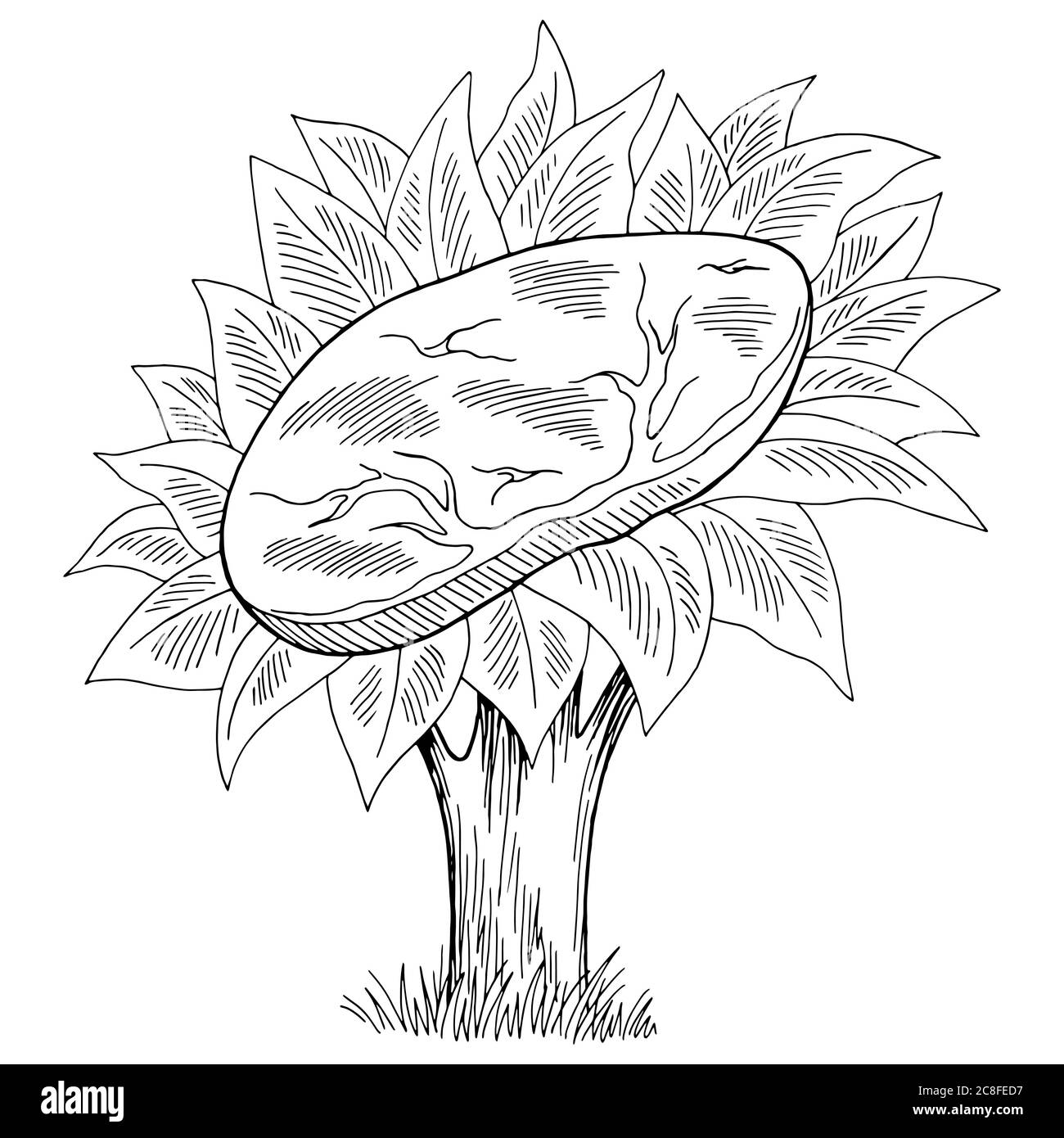 Plant vegan meat eco food tree graphic black white isolated sketch illustration vector Stock Vector
