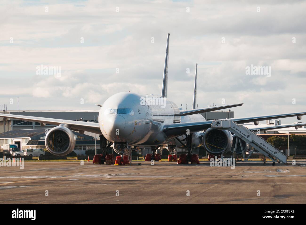 Boeing 777s in storage at Christchurch Airport, New Zealand, during the