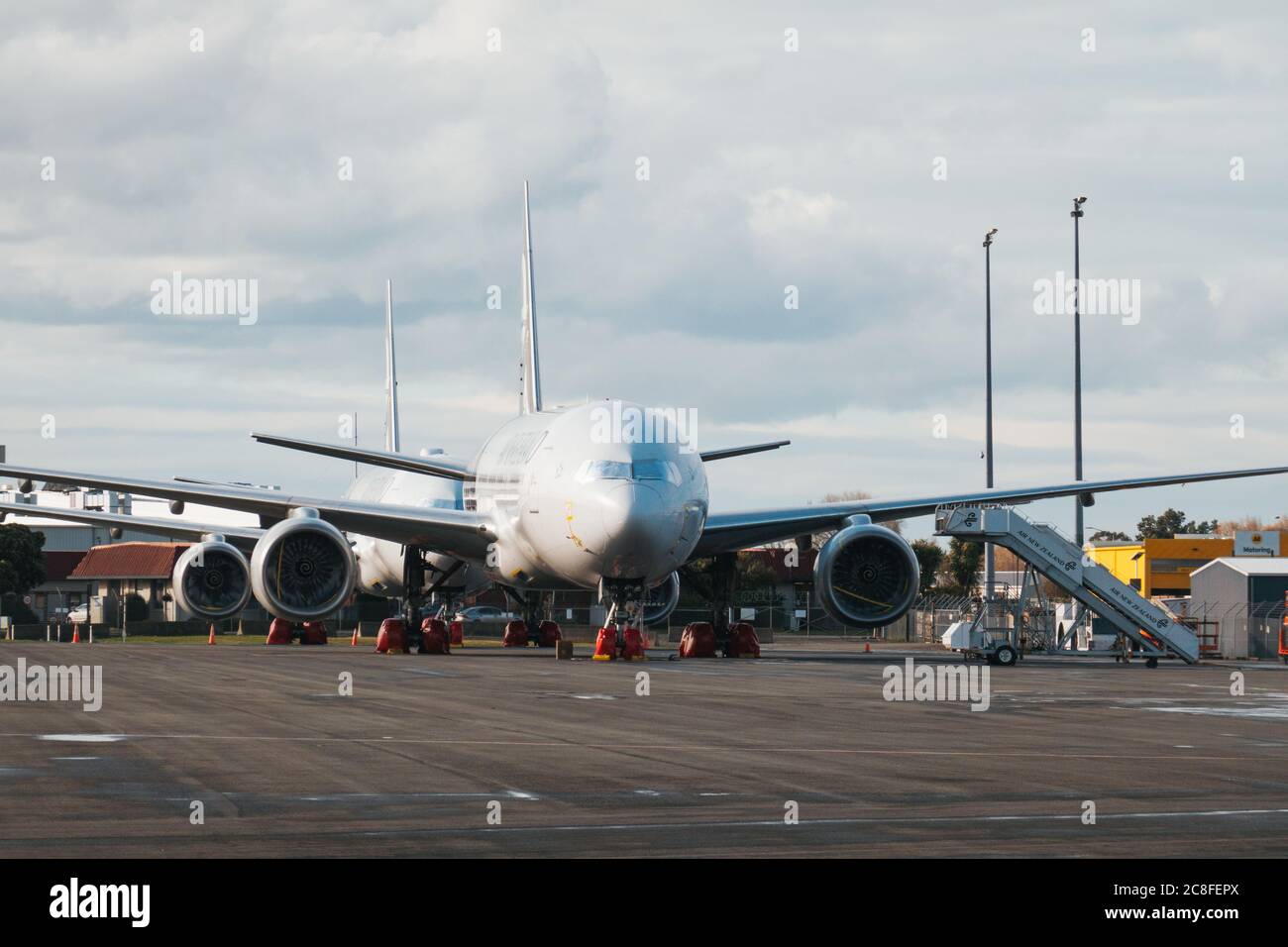 Boeing 777s in storage at Christchurch Airport, New Zealand, during the