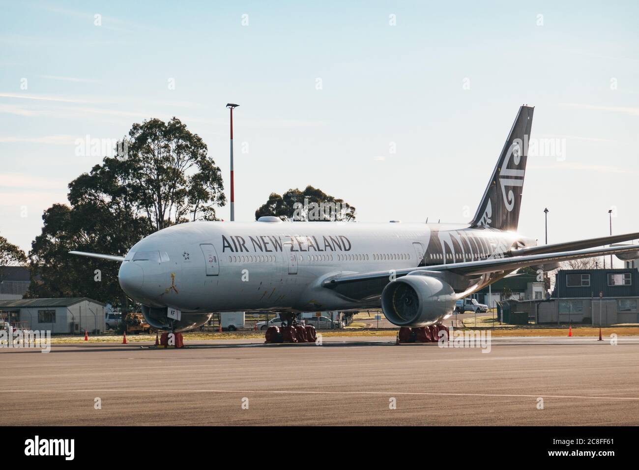 Air New Zealand Boeing 777s parked in storage at Christchurch Airport