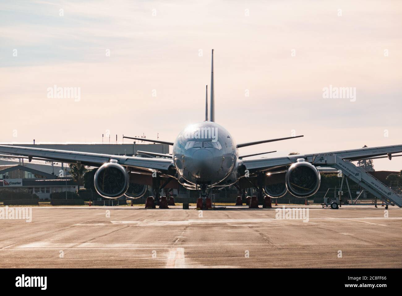 Air New Zealand Boeing 777s parked in storage at Christchurch Airport