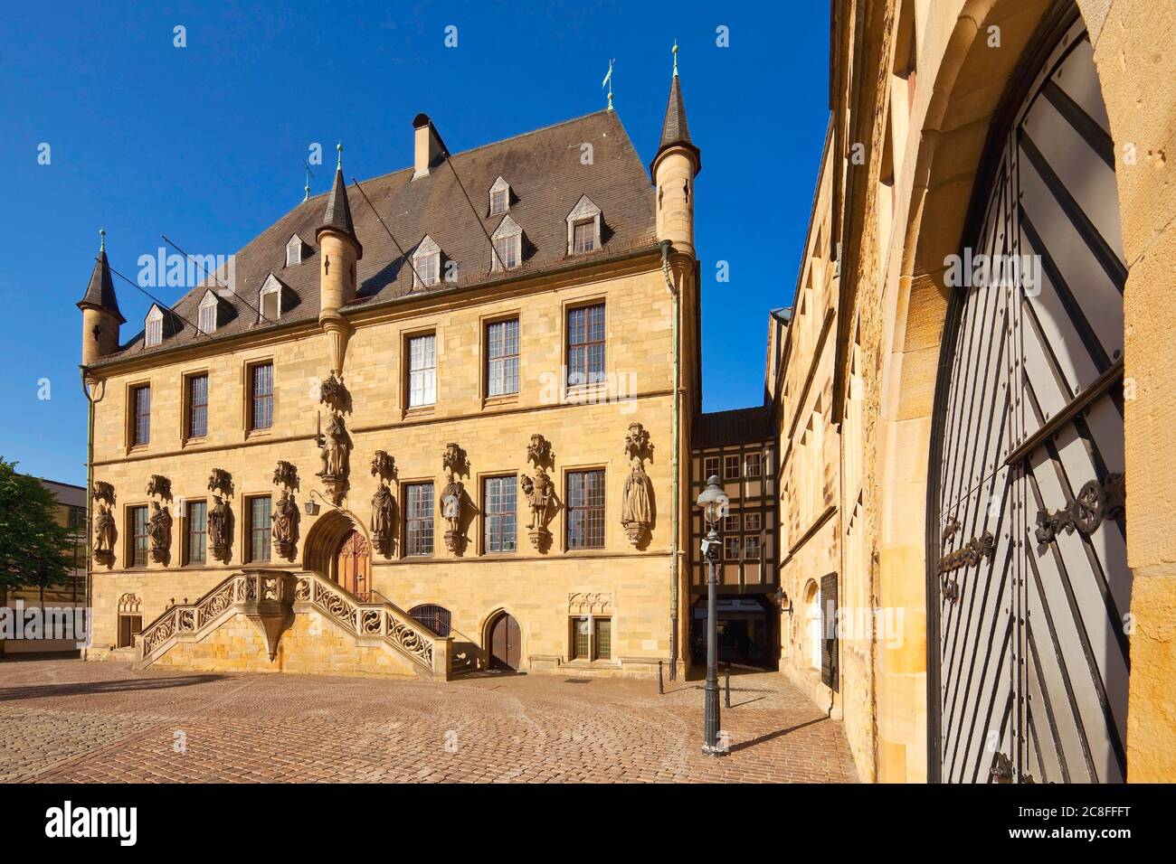 place of the signing of Peace of Westphalia, historic town hall of Osnabrueck, Germany, Lower Saxony, Osnabrueck Stock Photo