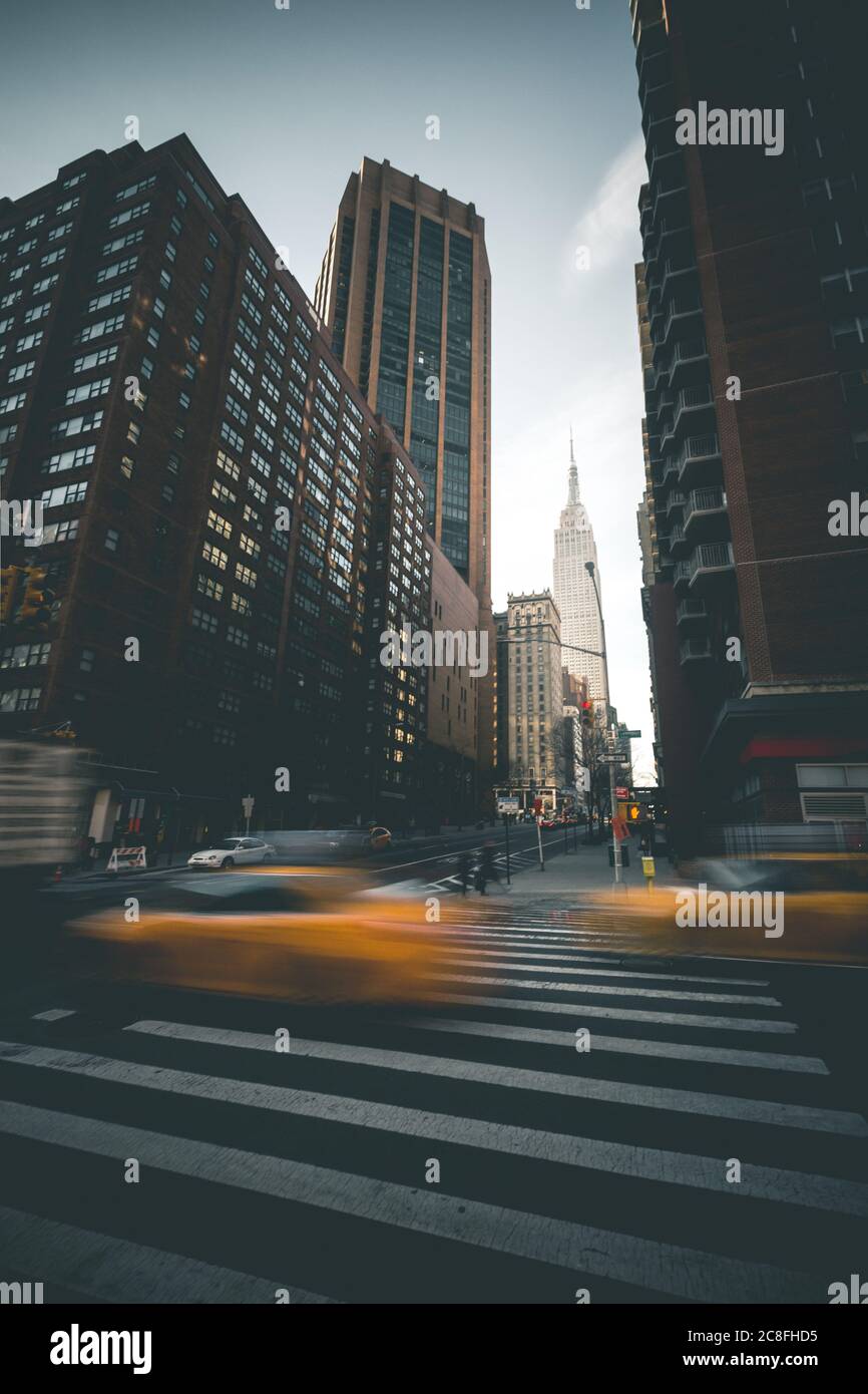 Daytime Scene in front of Empire State Building - New York Stock Photo ...
