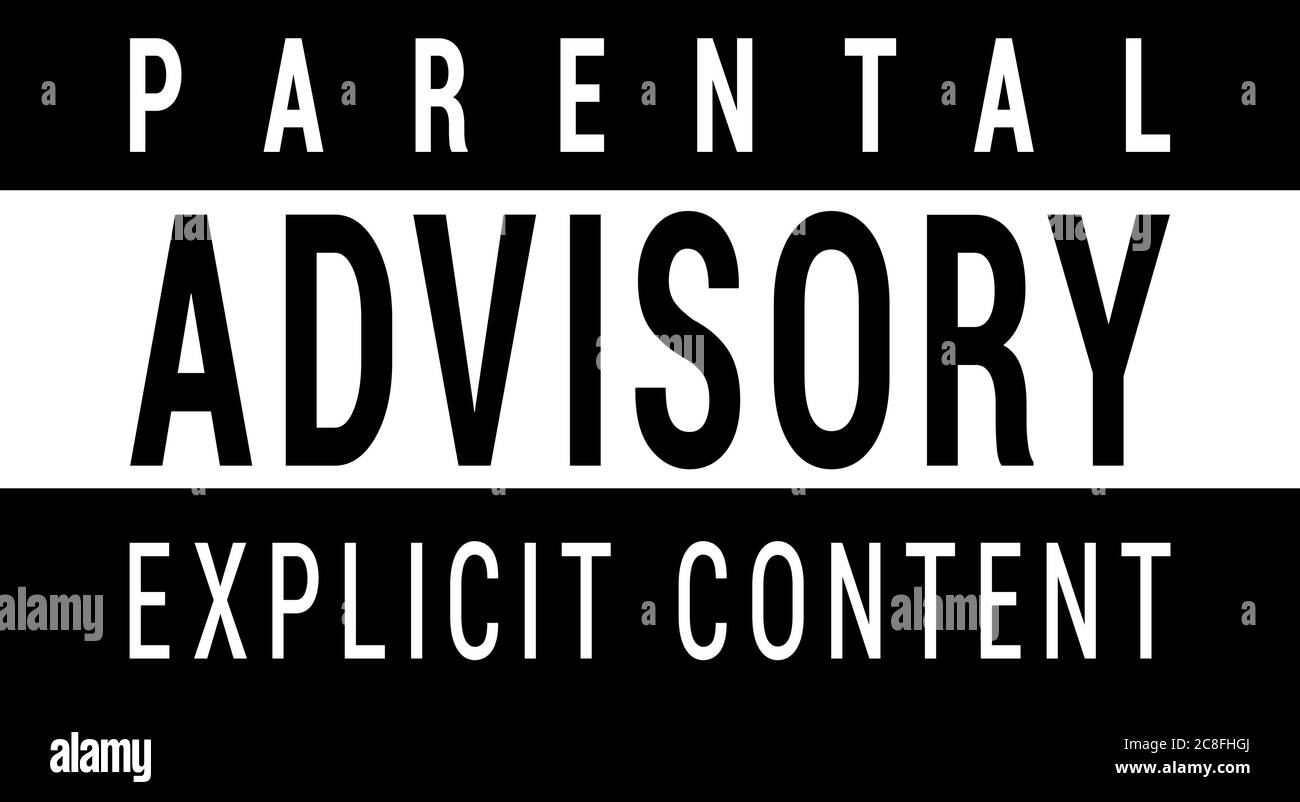 PARENTAL ADVISORY EXPLICIT CONTENT. A classic design vector sticker without frame border. Stock Vector