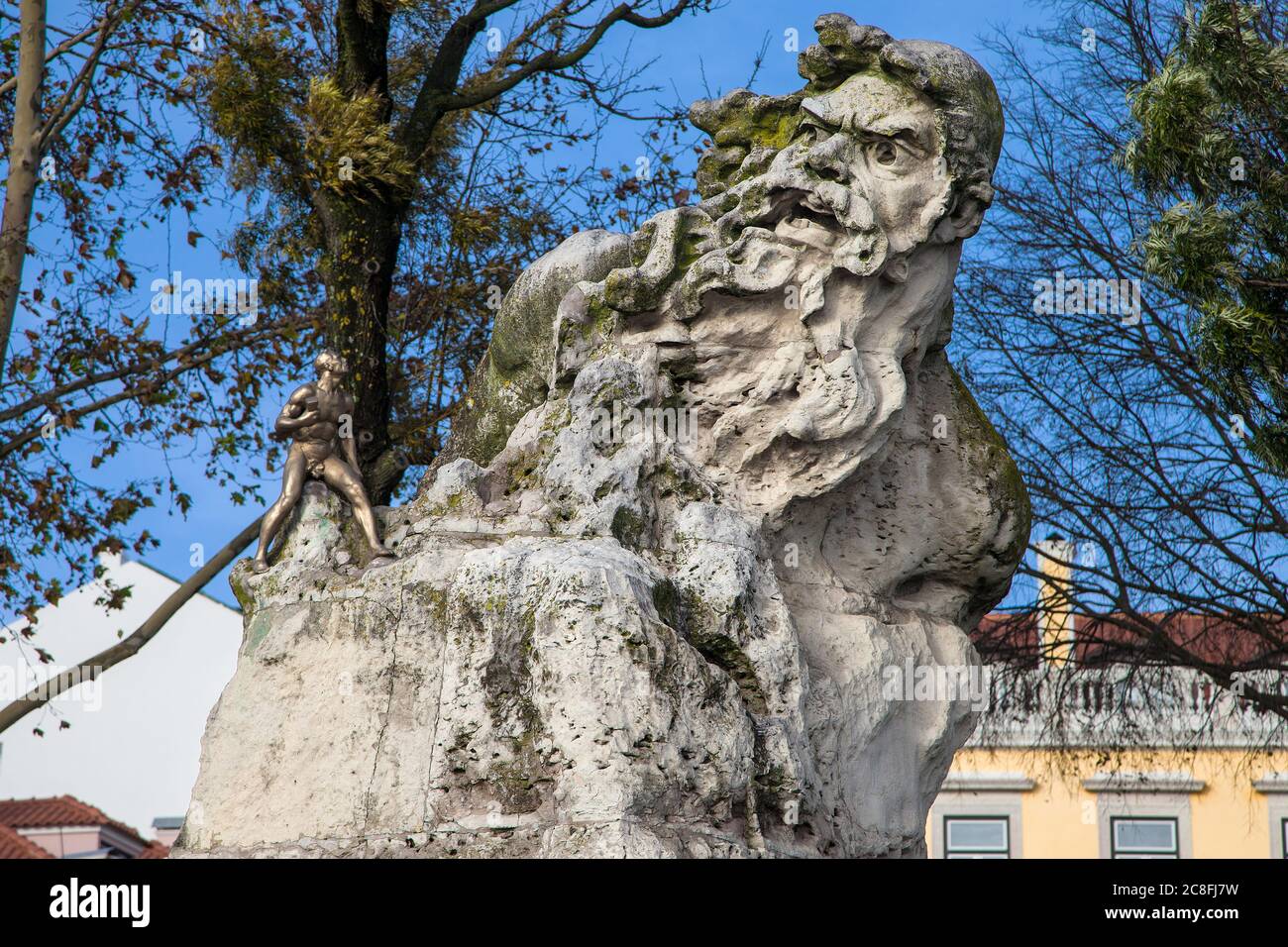 Adamastor Statue at Santa Catarina Viewpoint, Lisbon, Portugal. Stock Photo