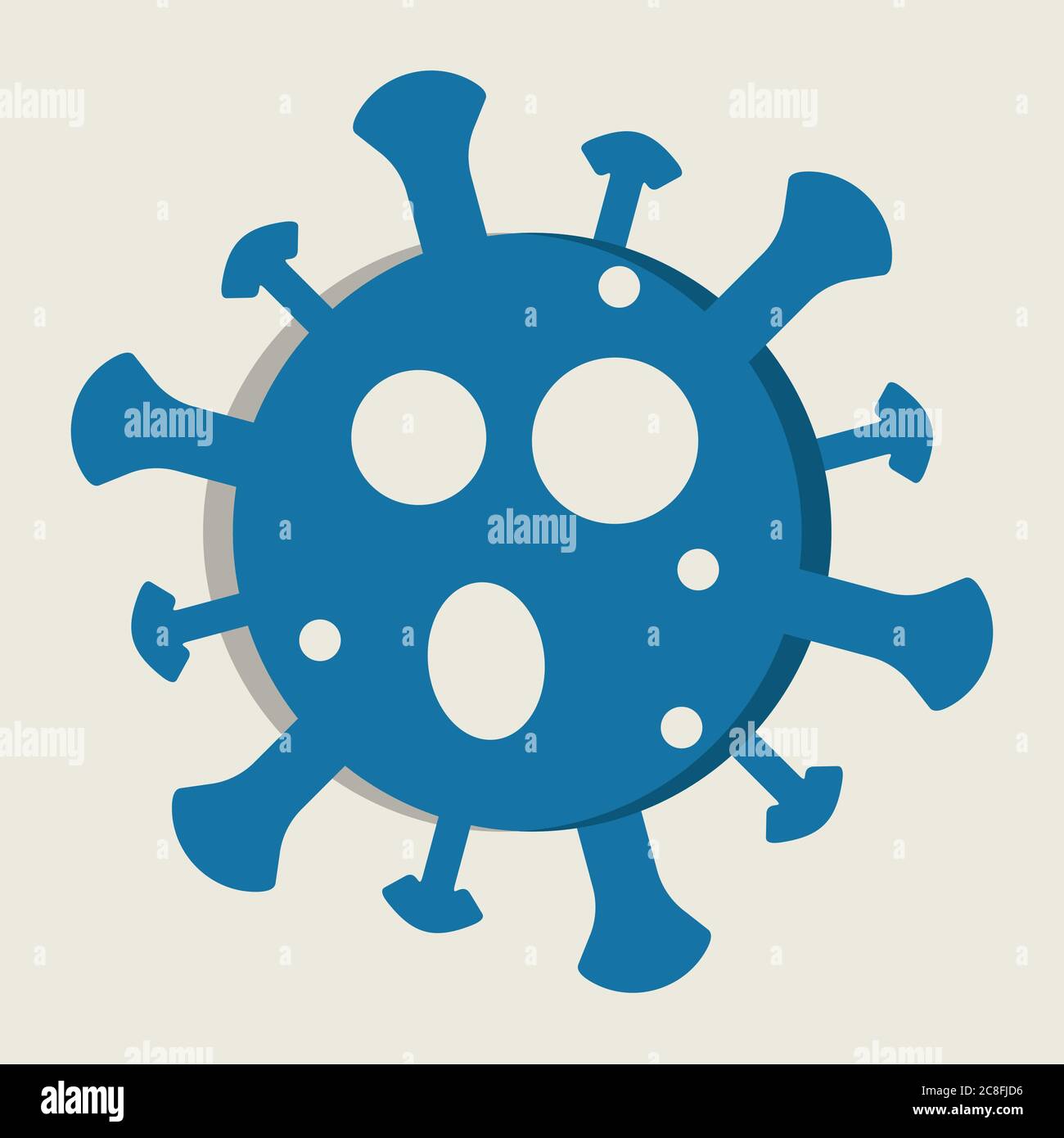 Coronavirus COVID-19 flat icon. Vector illustration blue color Stock Vector