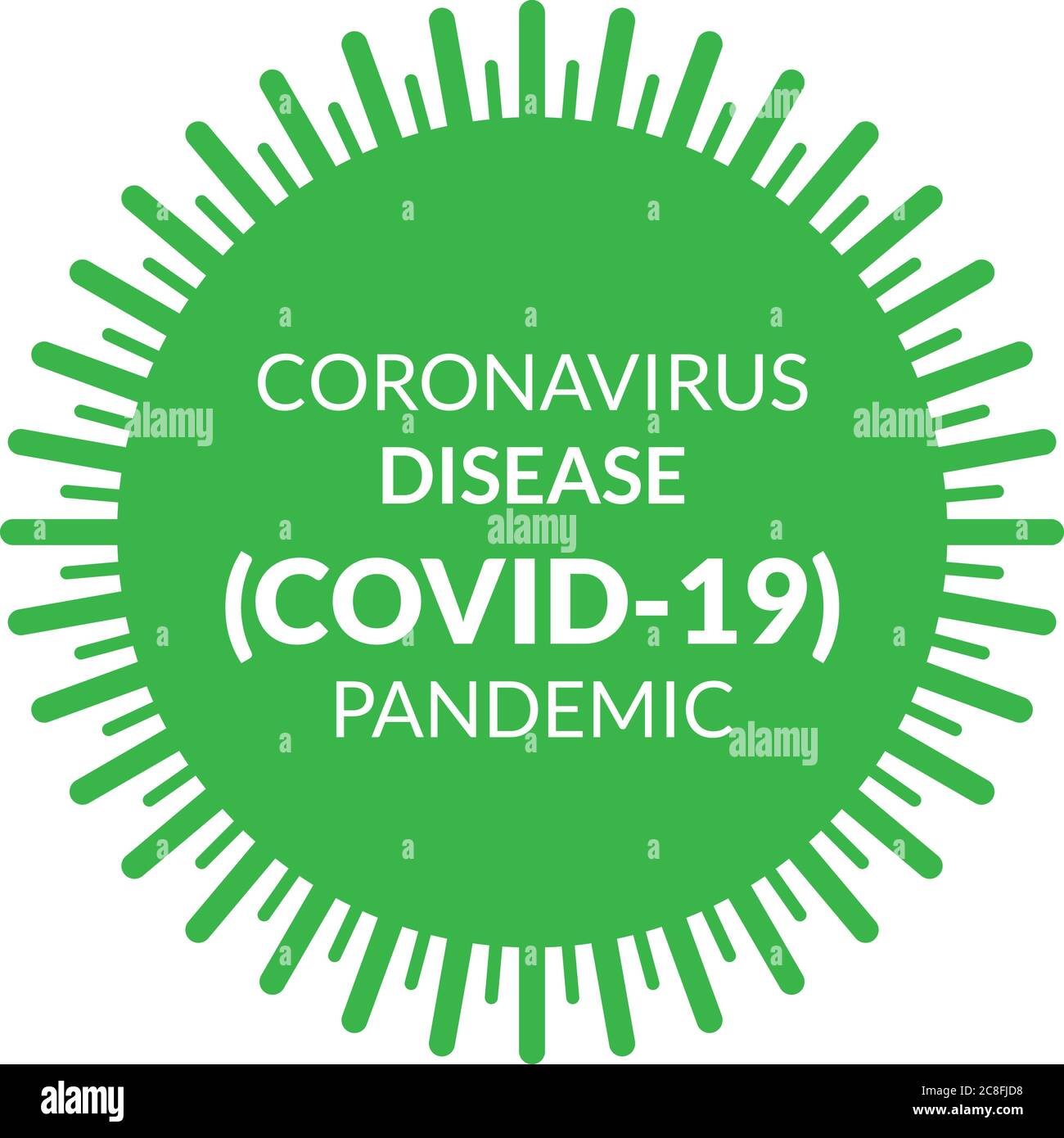 Coronavirus Vector Icon. Info-graphic Element . Cell Icon With Text. Corona Virus Sign Icon. Pneumonia. COVID-19 NCOV-2019 Corona Virus Abbreviation. Stock Vector