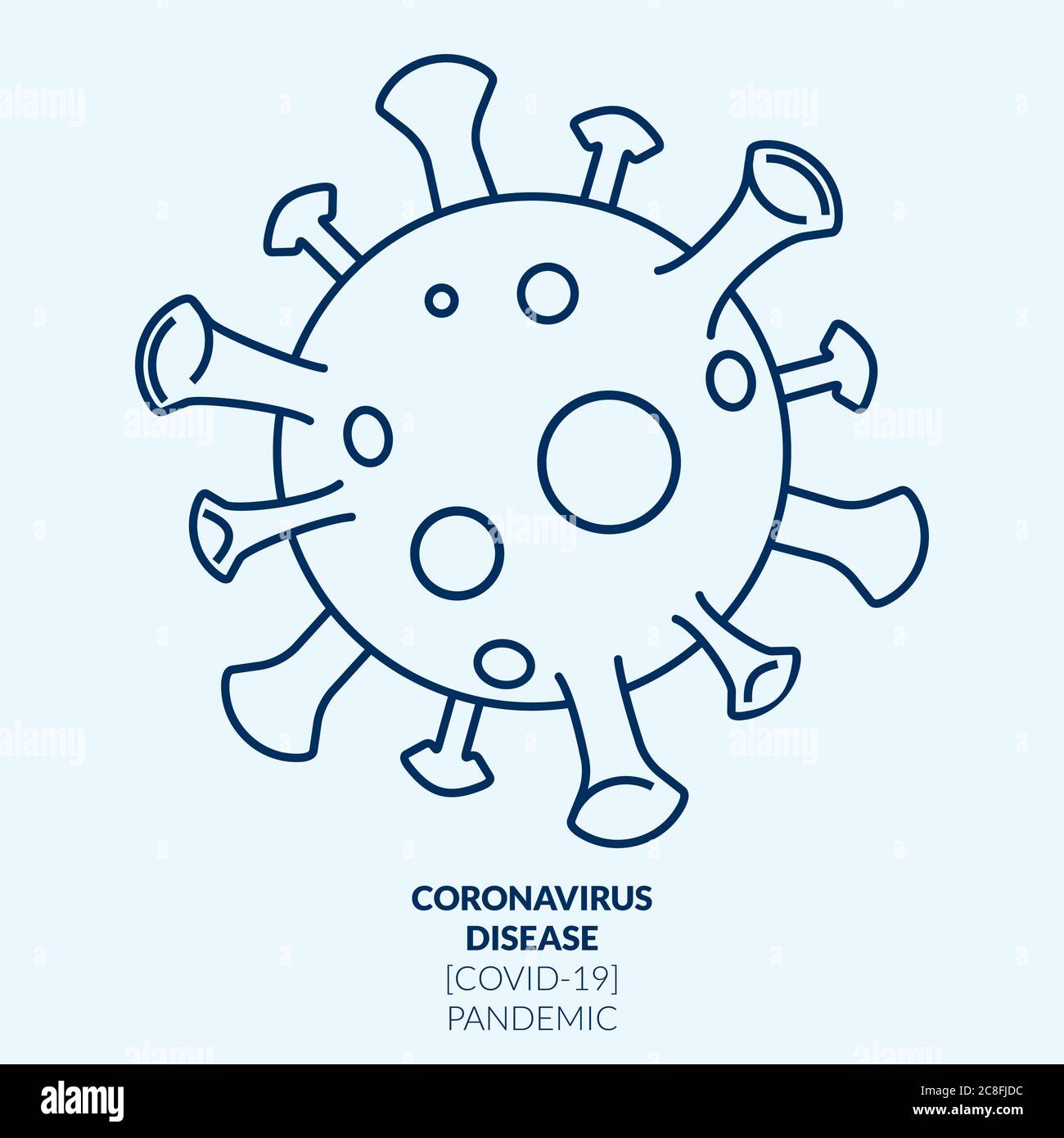 Covid vector icon, Coronavirus line art vector icon, Coronavirus Cell isolated illustration Stock Vector