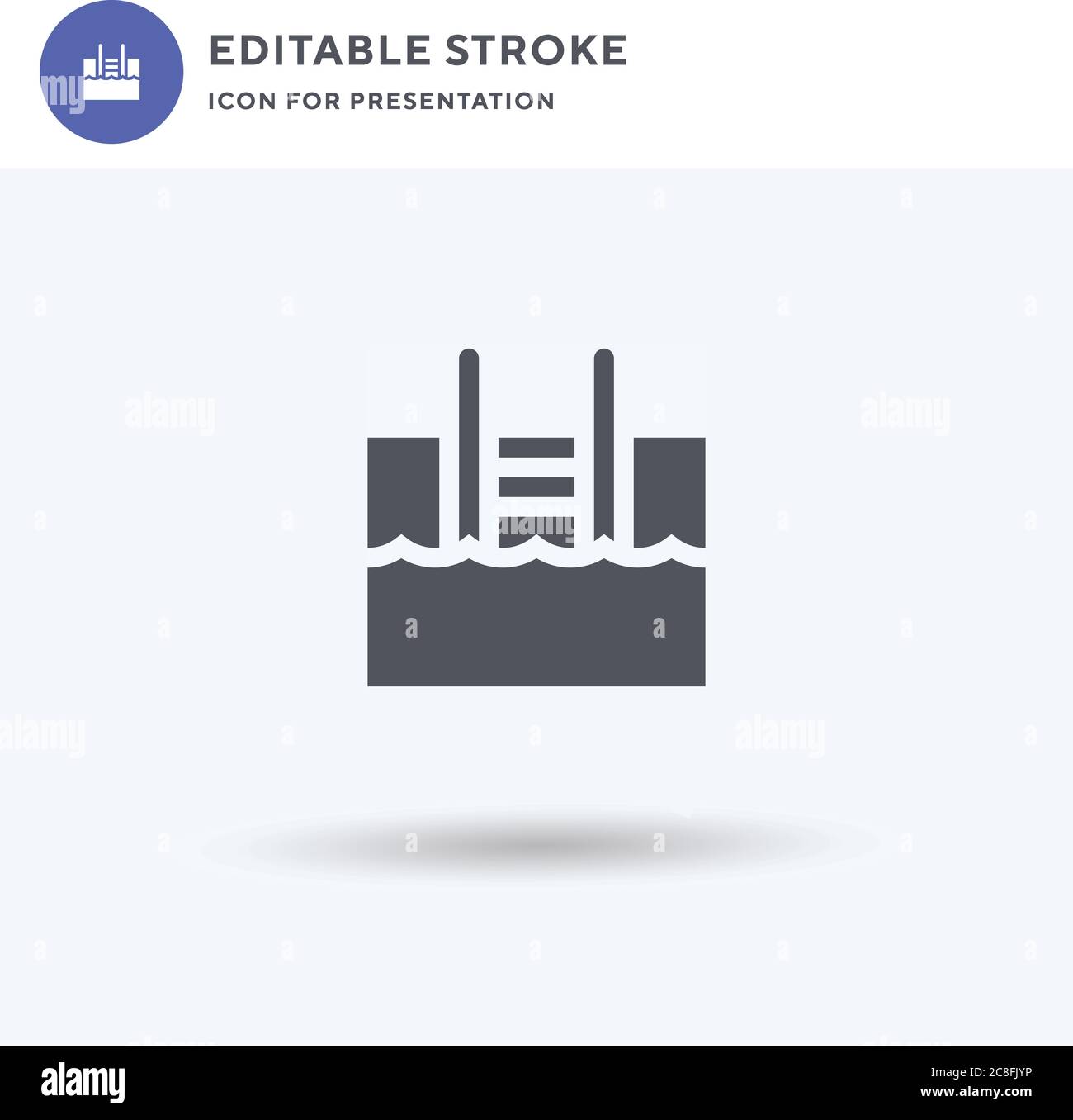 Swimming Pool icon vector, filled flat sign, solid pictogram isolated ...