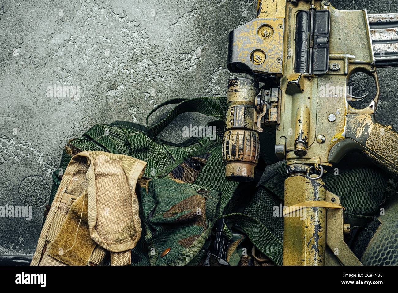 Modern weapon series. US Army assault rifle, close up Stock Photo - Alamy