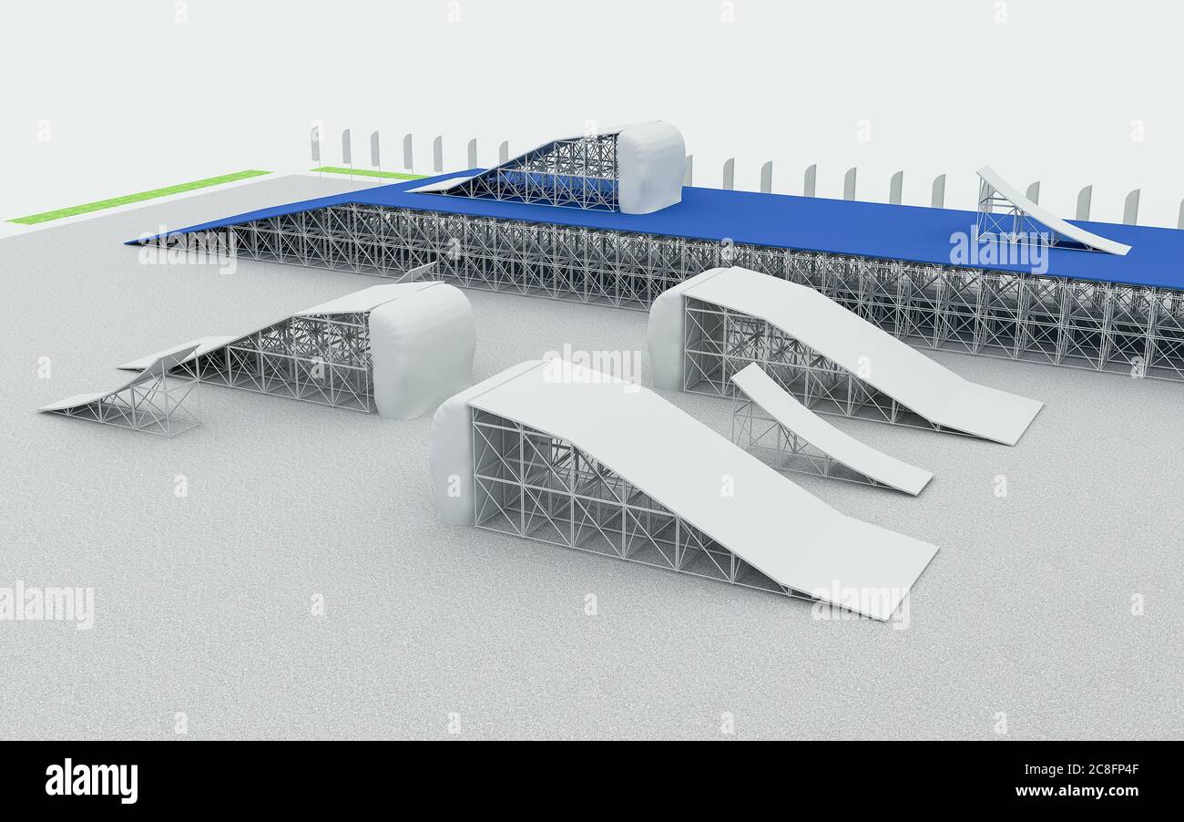 3d illustration of a Moto Ramp Stock Photo - Alamy