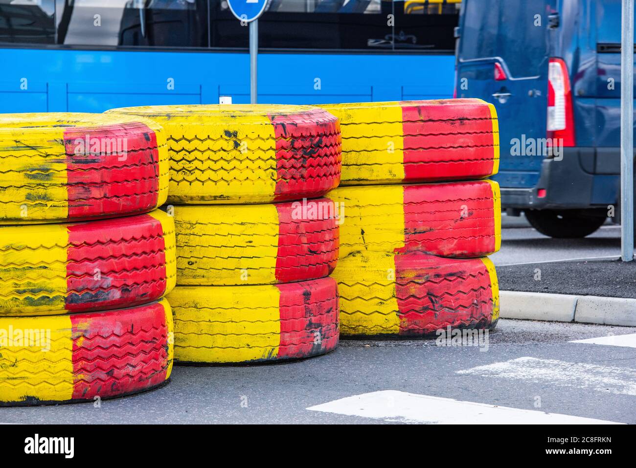 Tyre safety barrier hires stock photography and images Alamy