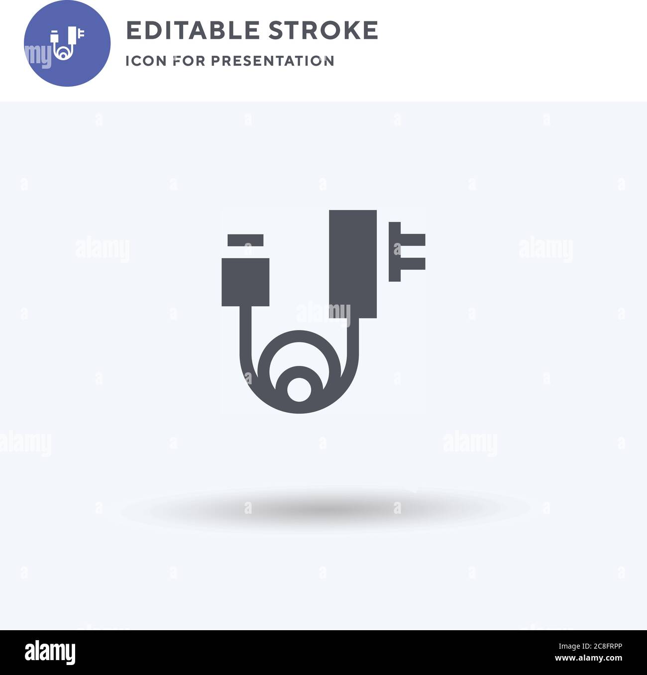 Charger icon vector, filled flat sign, solid pictogram isolated on white, logo illustration. Charger icon for presentation. Stock Vector