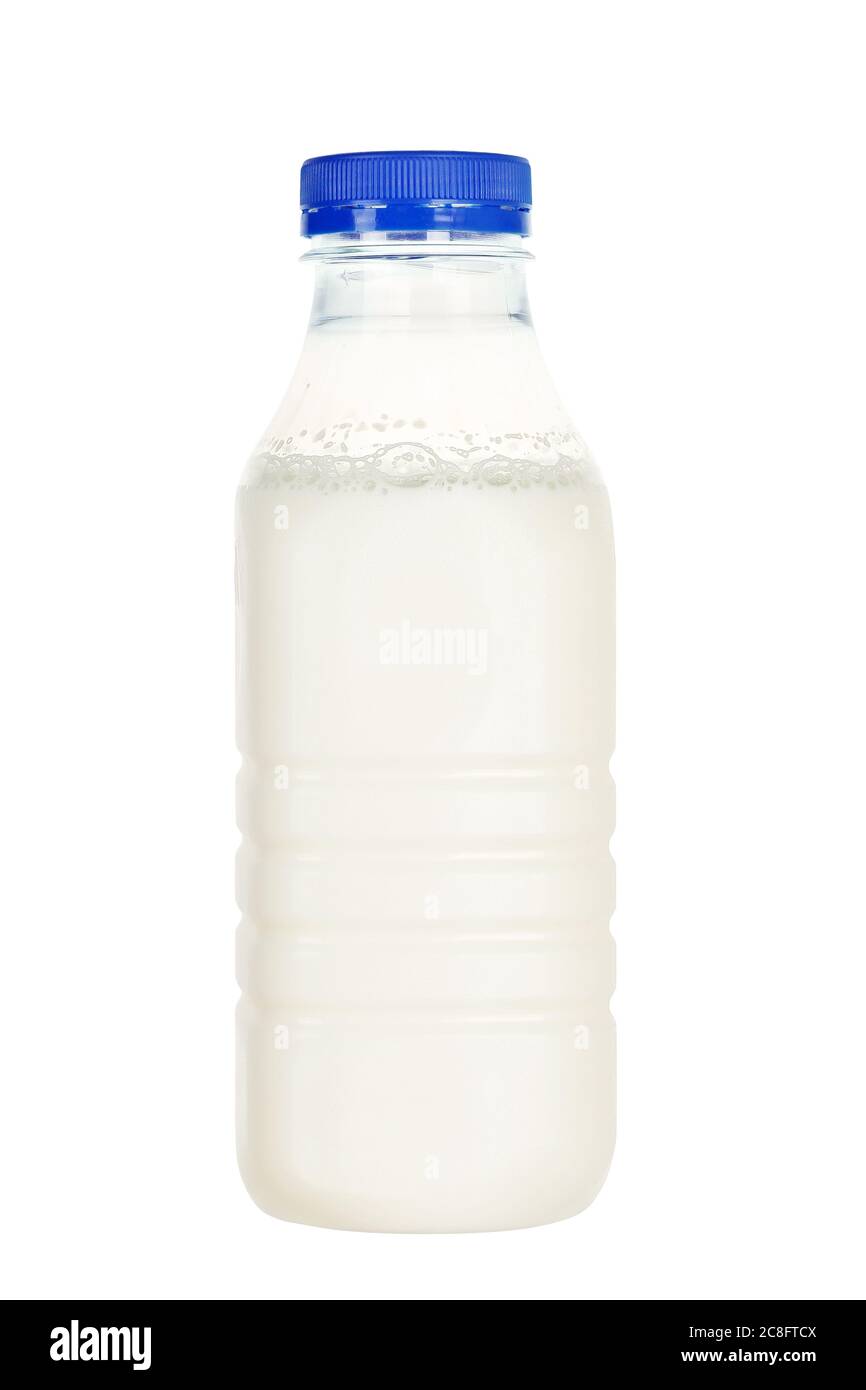 plastic bottle of milk isolated on white Stock Photo Alamy